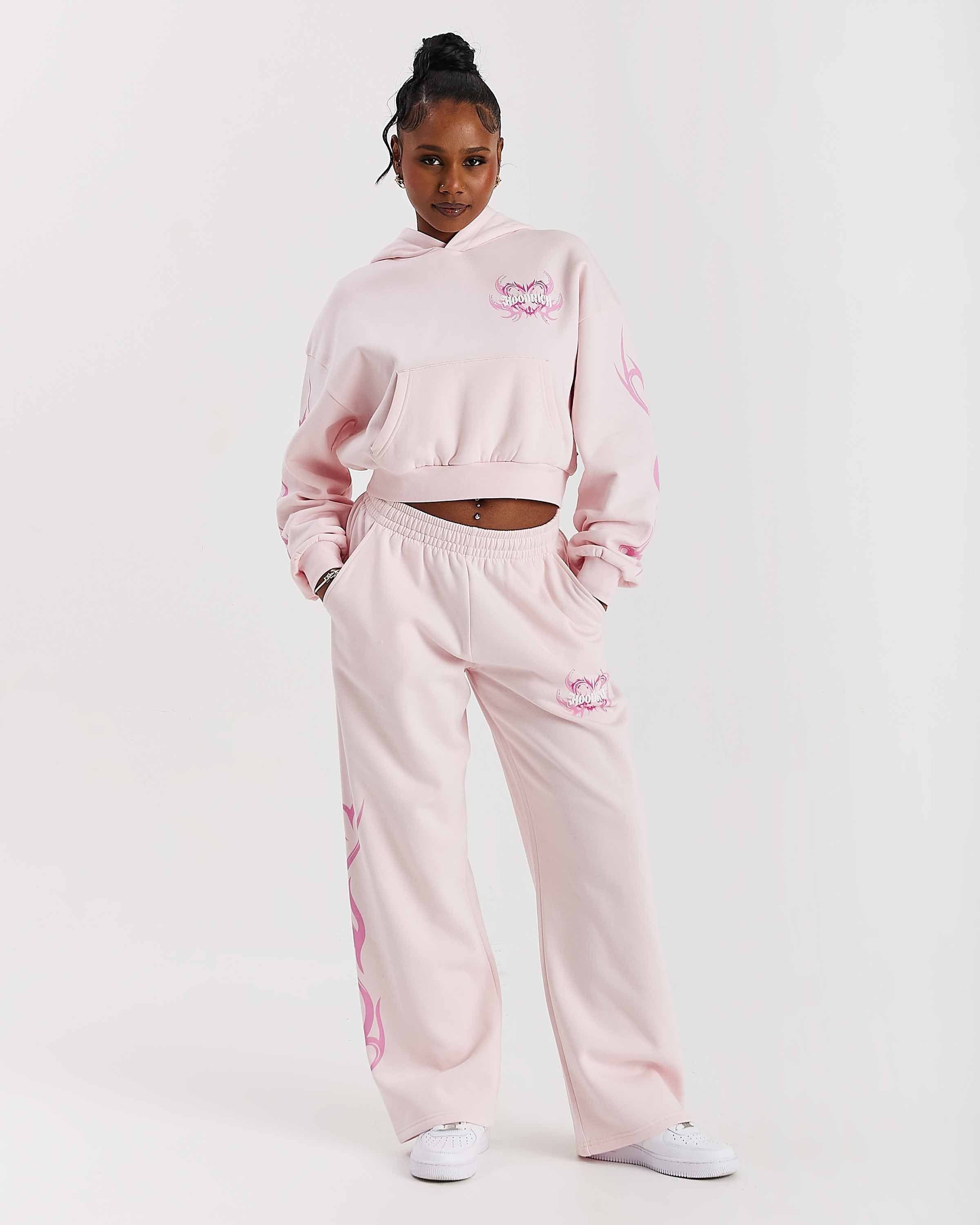 Pantaloni da jogging Flux oversize a gamba larga - Rosa
