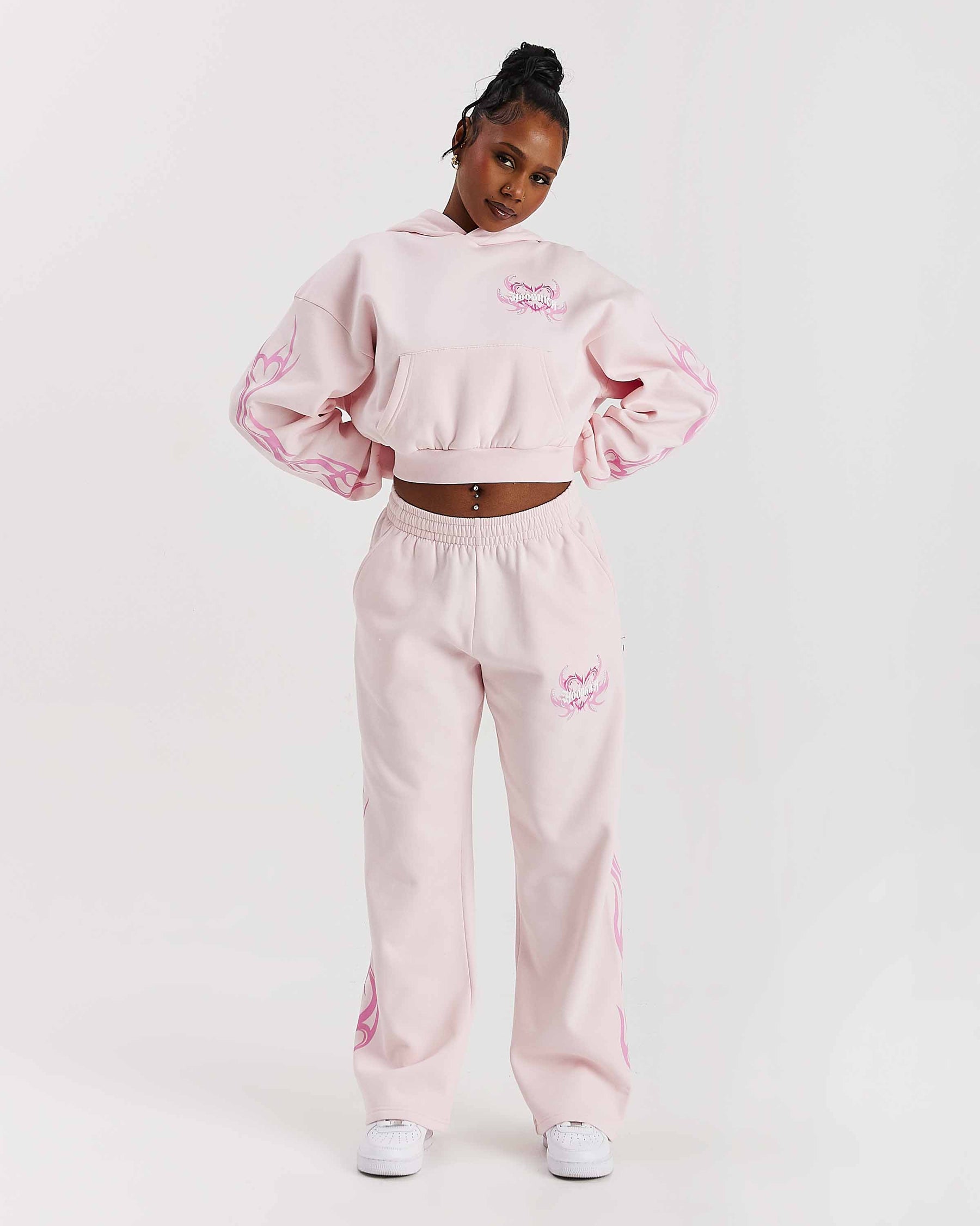 Pantaloni da jogging Flux oversize a gamba larga - Rosa