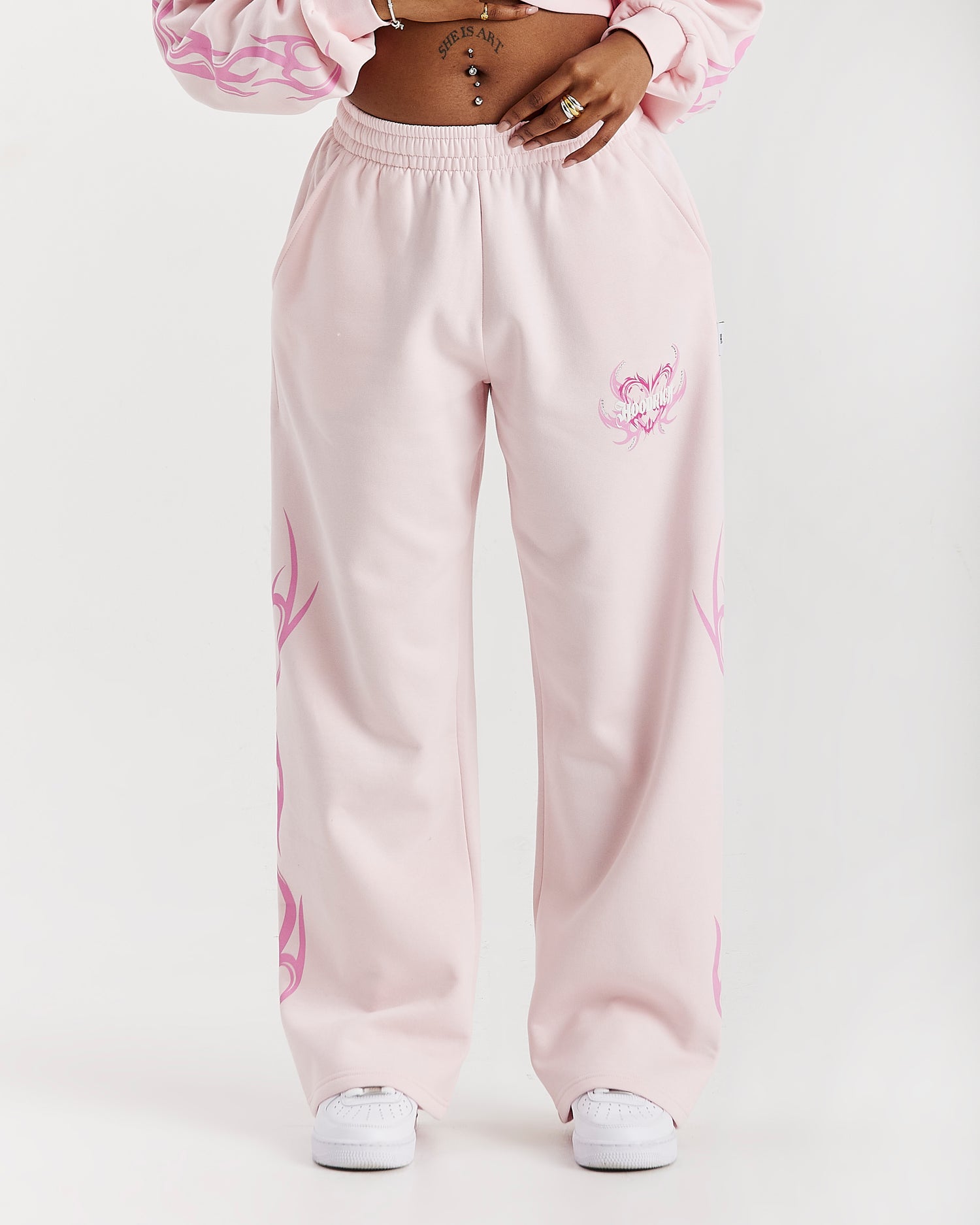Flux Oversized Wide Leg Joggers - Pink