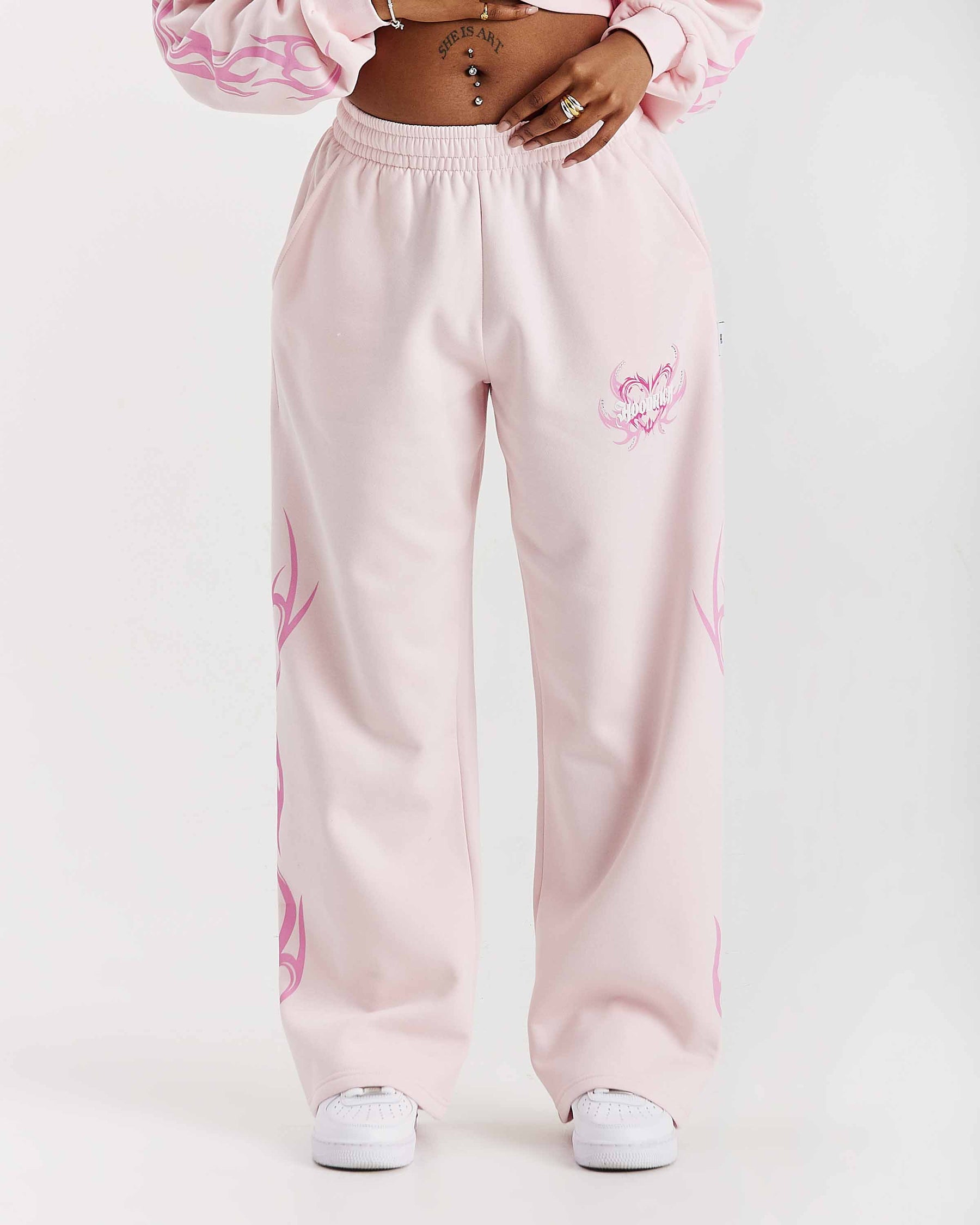 Pantaloni da jogging Flux oversize a gamba larga - Rosa
