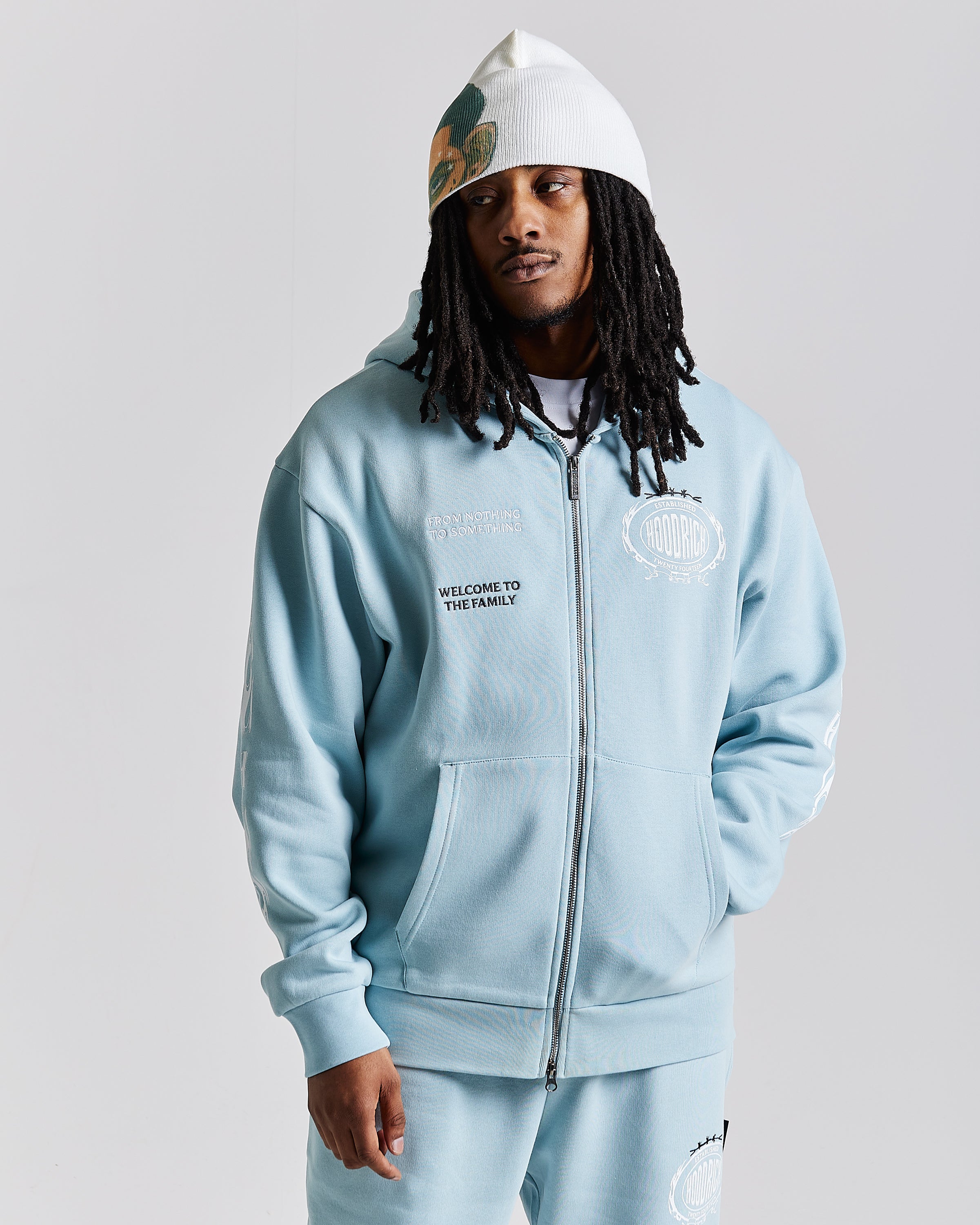 Felpa con cappuccio oversize con zip Noir - Blu/Bianco