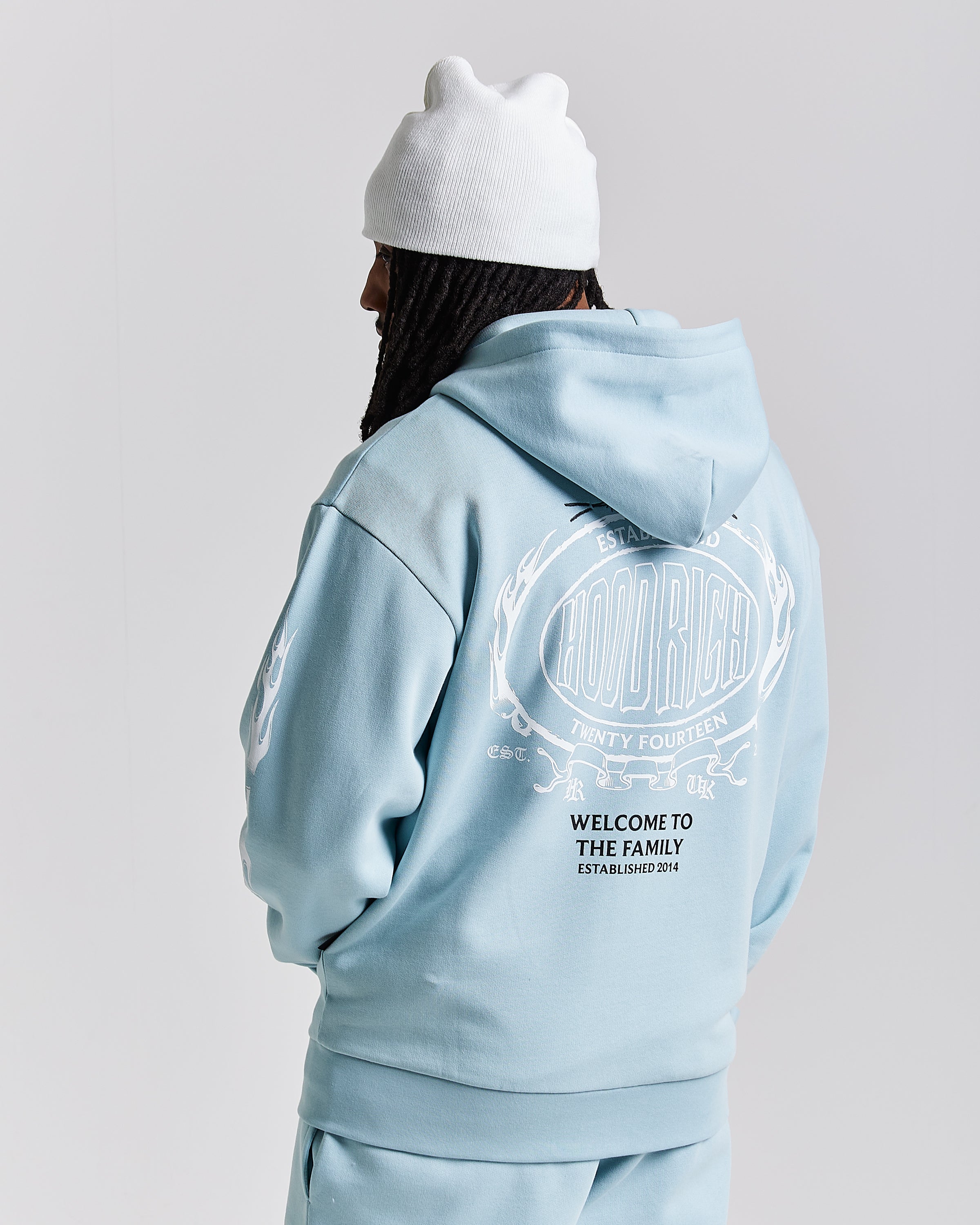 Felpa con cappuccio oversize con zip Noir - Blu/Bianco