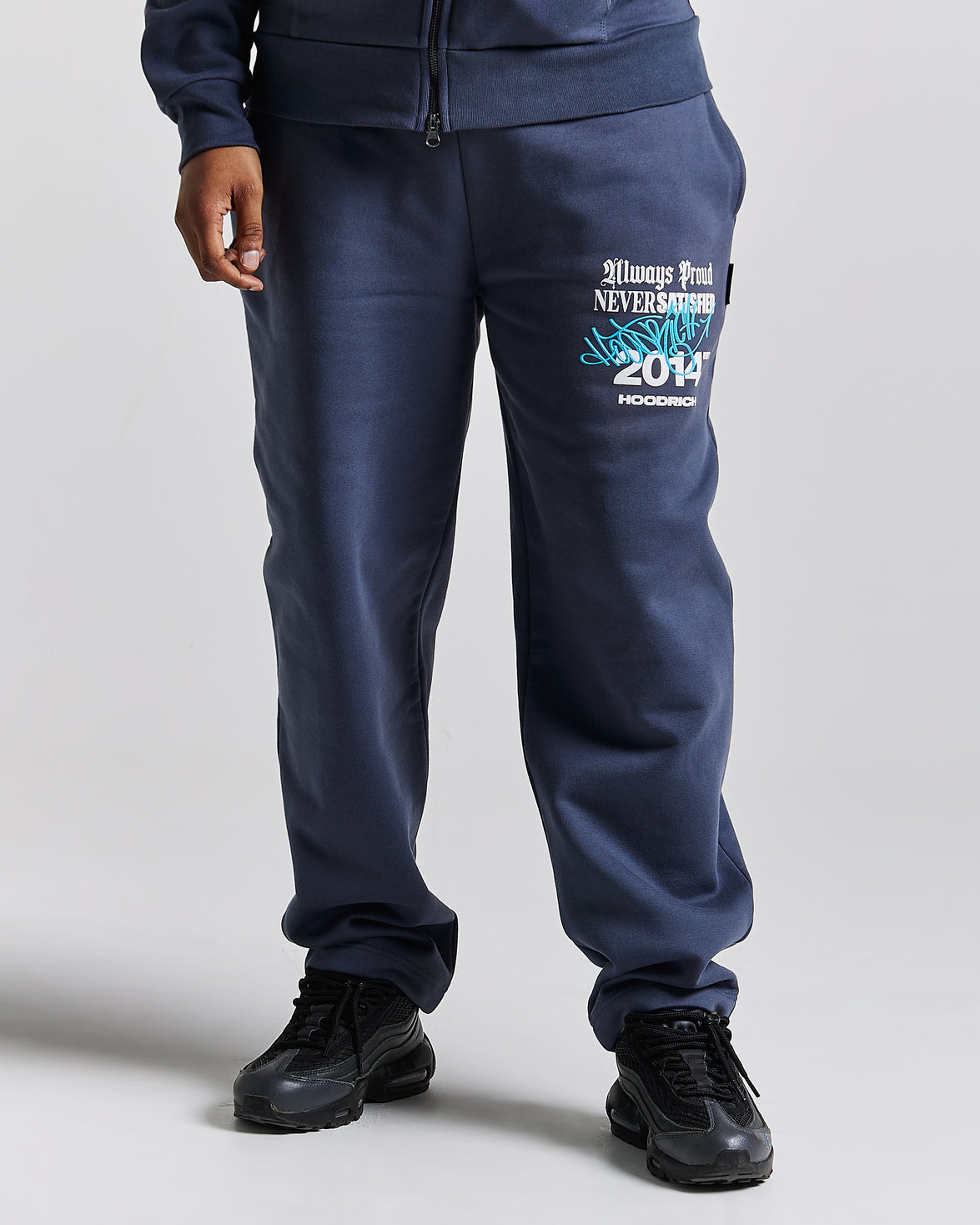 Jogger oversize con etichetta Stamp - Blu/Bianco