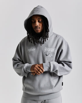 Rite Oversized Hoodie - Grey/White