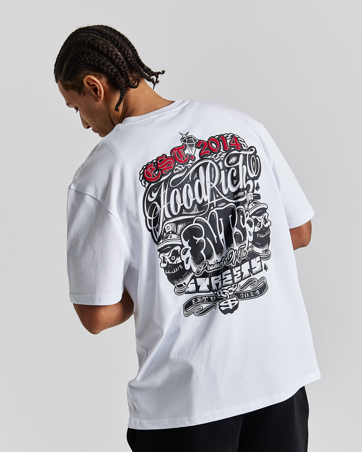 Crown Oversized T-Shirt - White/Red/Black