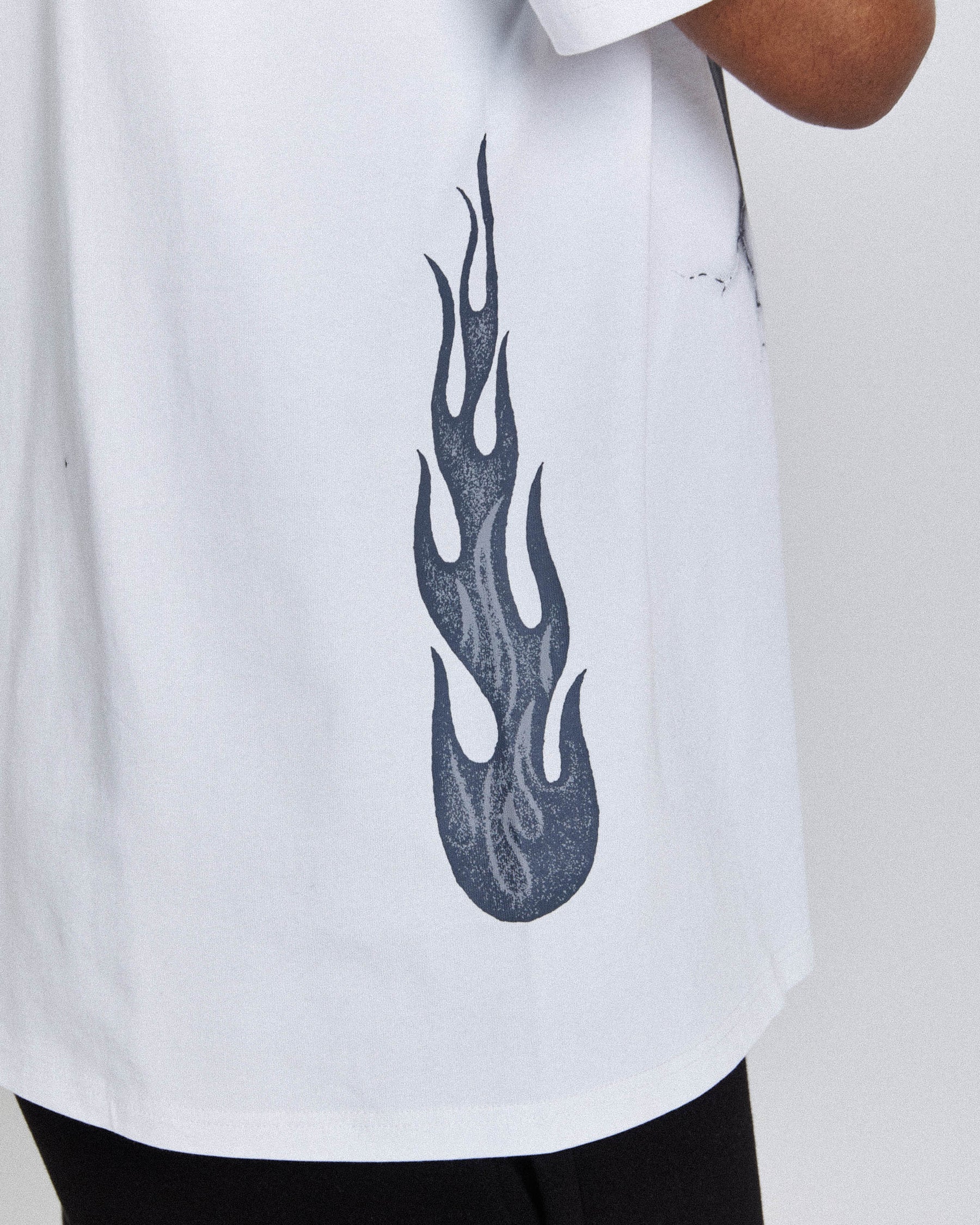 Inferno Oversized T-Shirt - White/Grey/Red