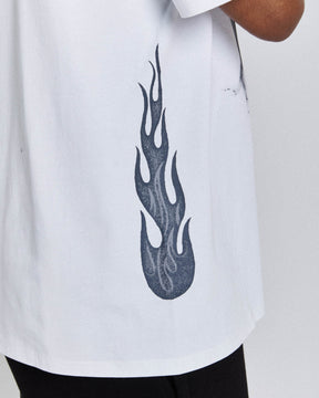 Inferno Oversized T-Shirt - White/Grey/Red