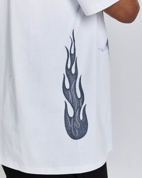 Inferno Oversized T-Shirt - White/Grey/Red