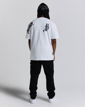 Inferno Oversized T-Shirt - White/Grey/Red