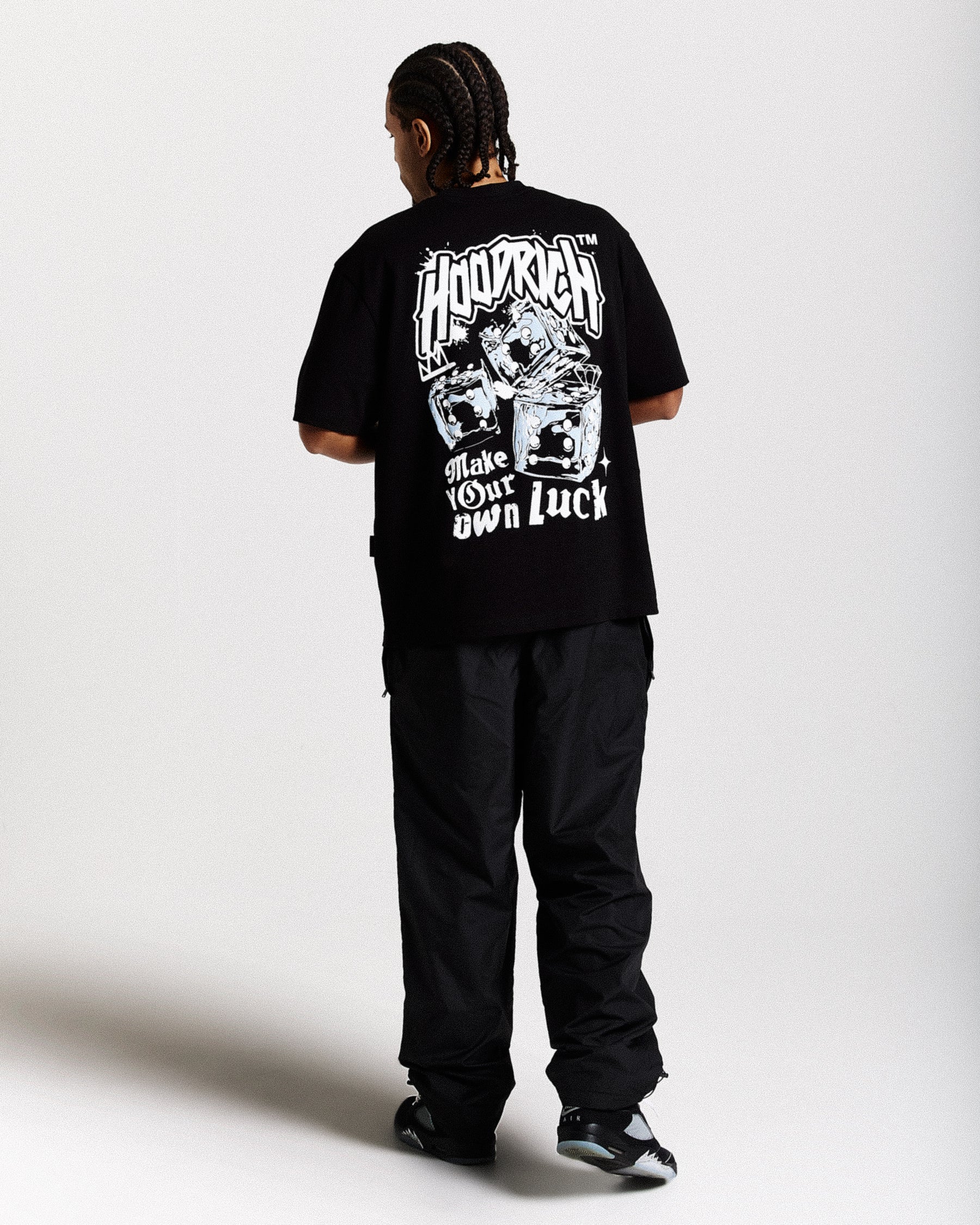 Fortune Oversized T-Shirt - Black/White/Blue