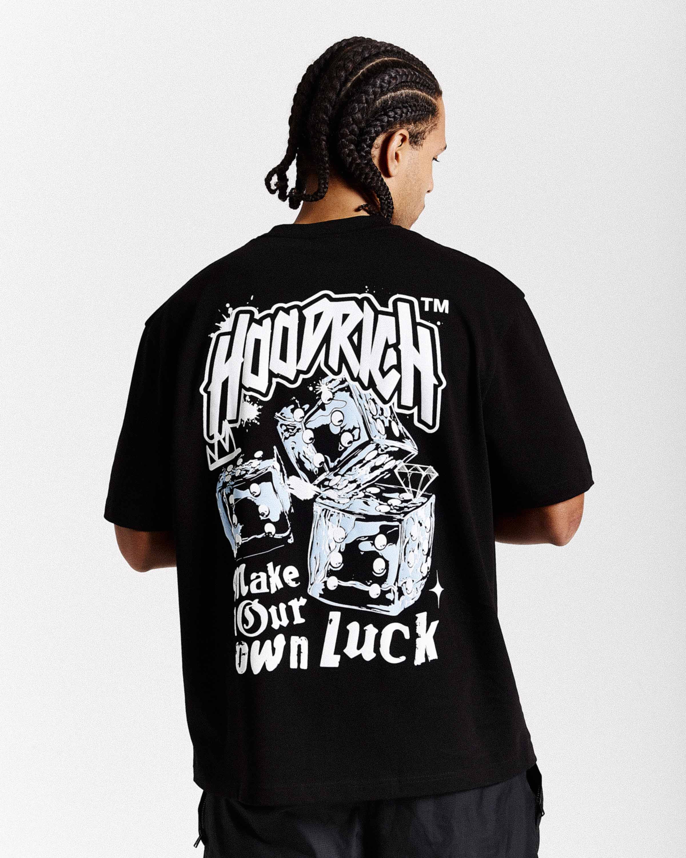 T-shirt oversize Fortune - Nero/Bianco/Blu