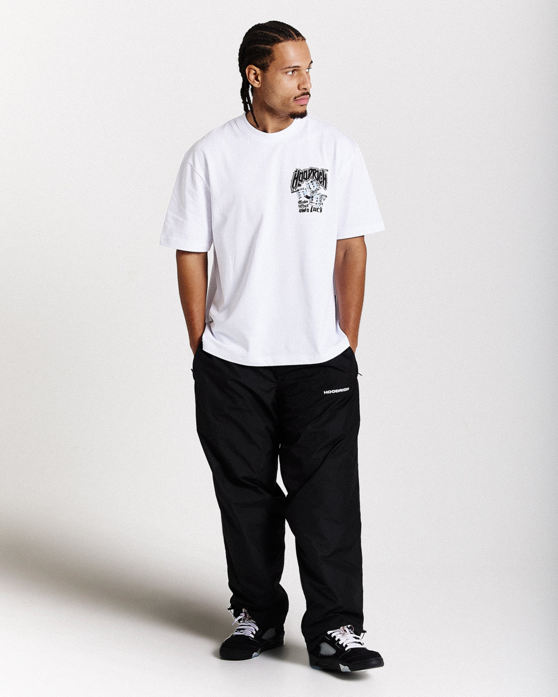 Fortune Oversized T-Shirt - White/Black/Blue