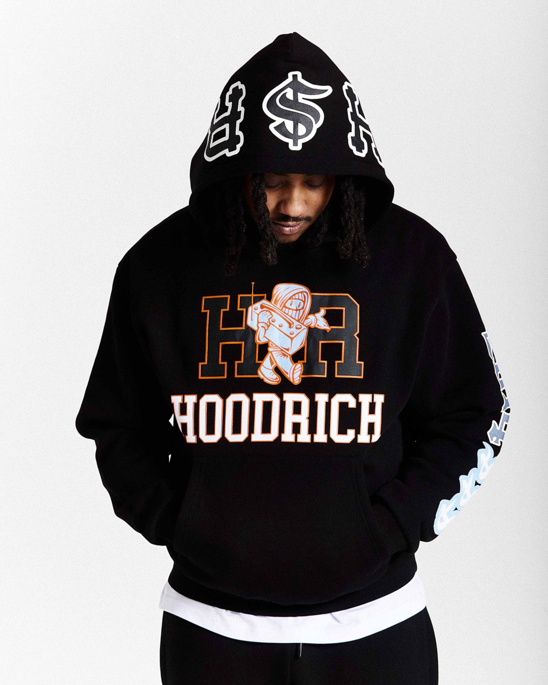 Felpa con cappuccio oversize Loony - Nero/Bianco