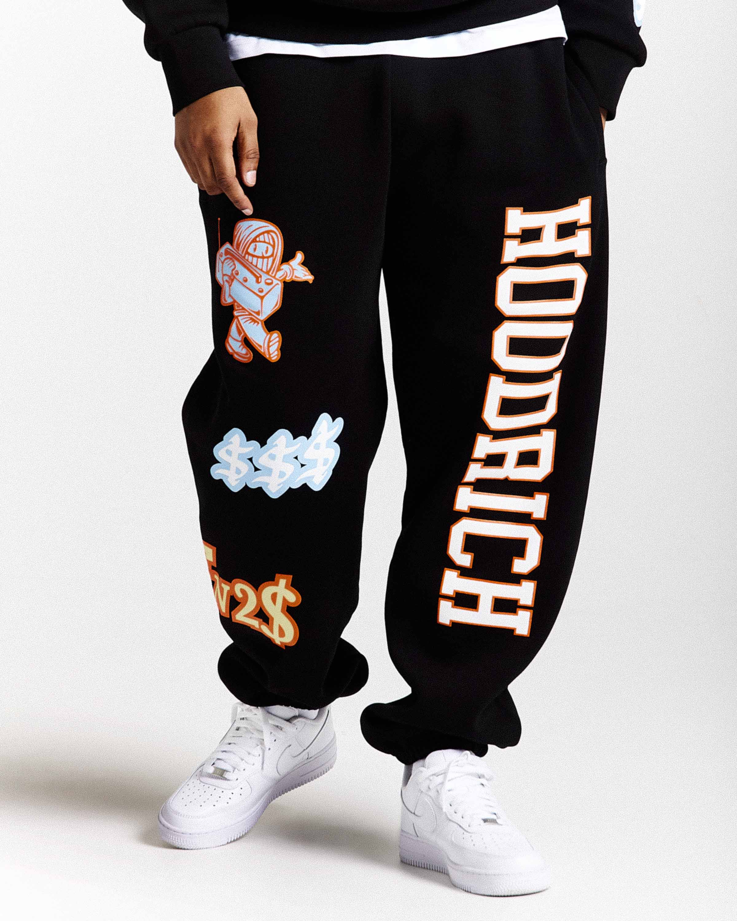 Pantaloni da jogging oversize Loony - Nero/Bianco