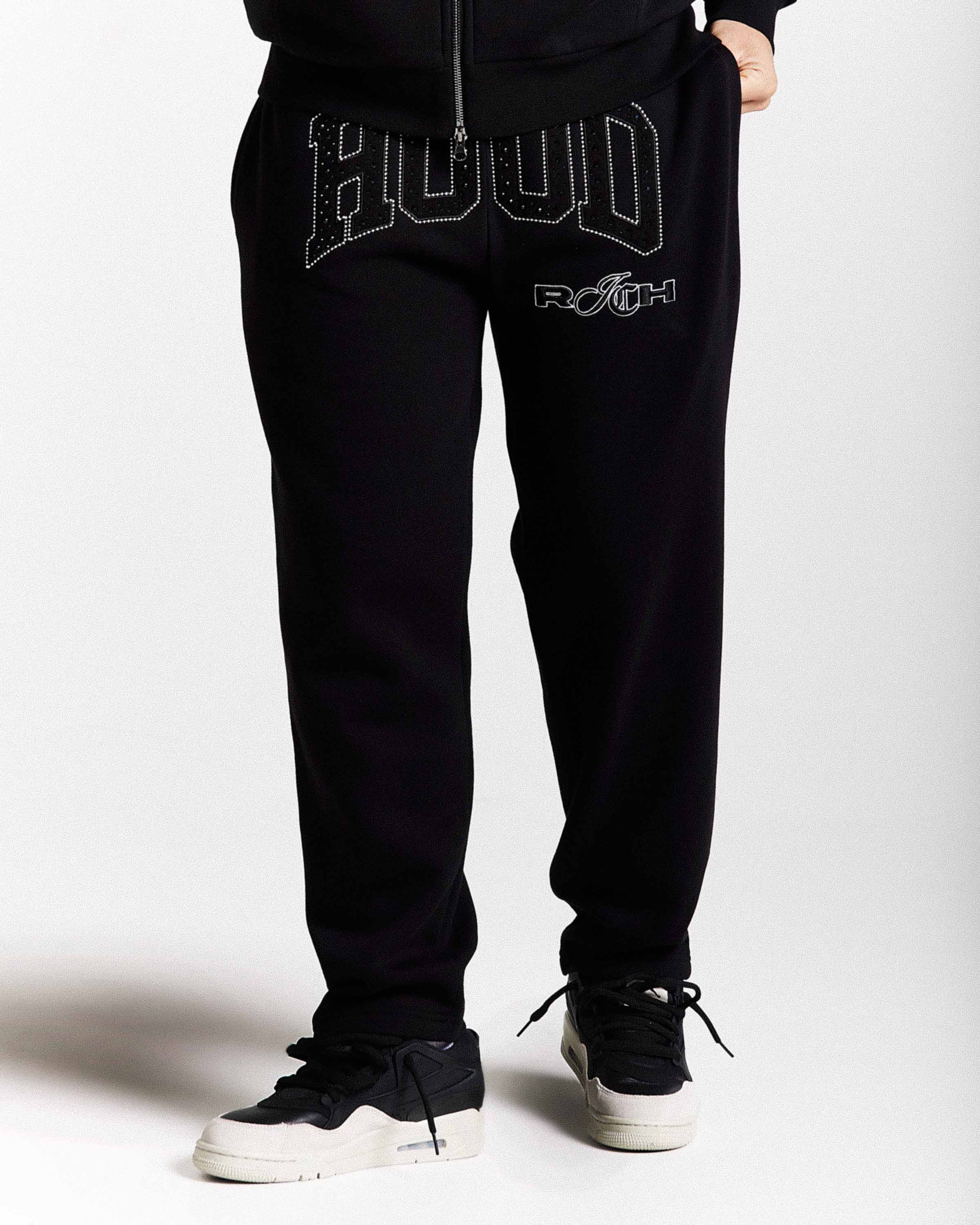 Pantaloni da jogging larghi oversize Captain - Nero/Bianco