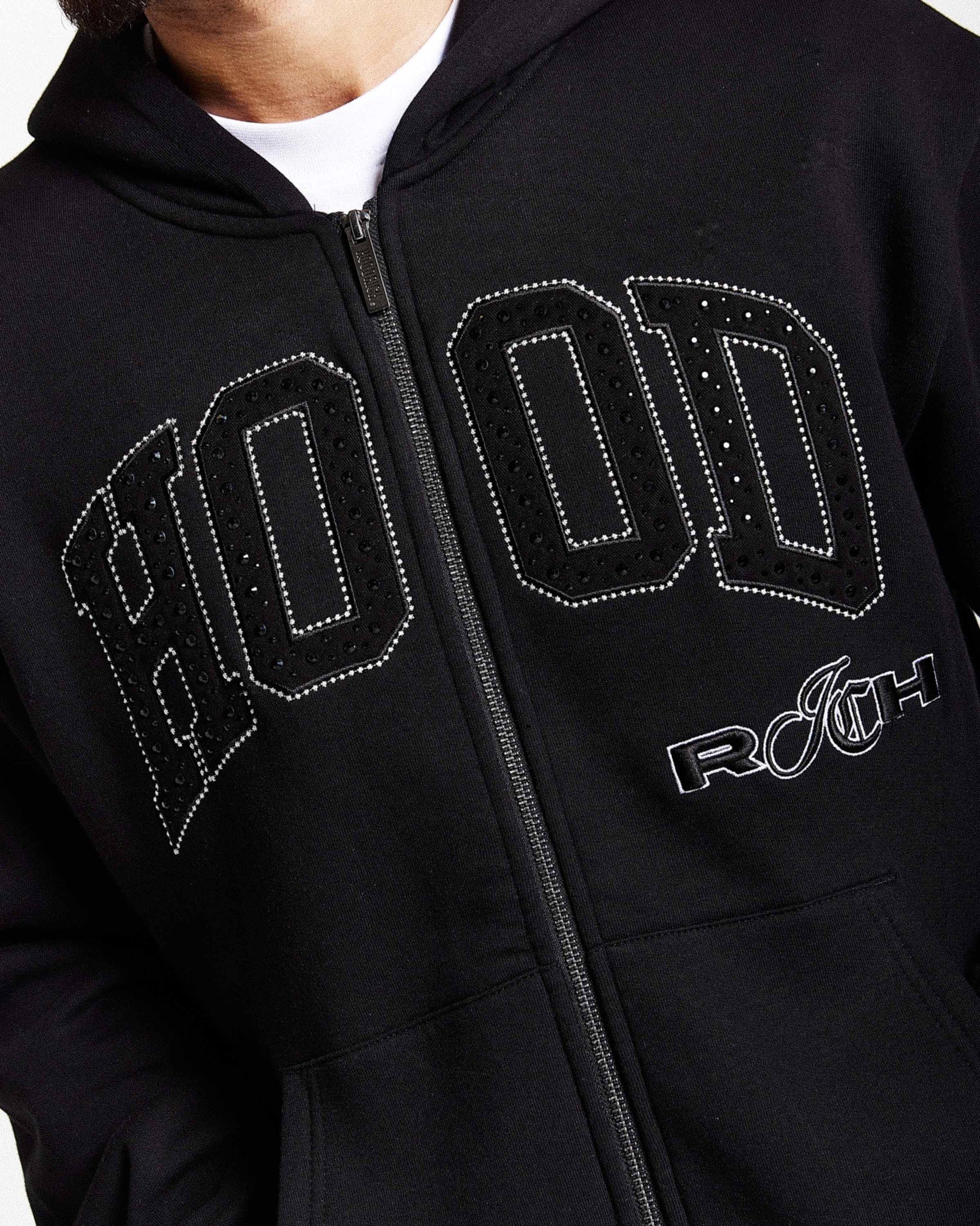 Felpa con cappuccio oversize Captain - Nero/Bianco