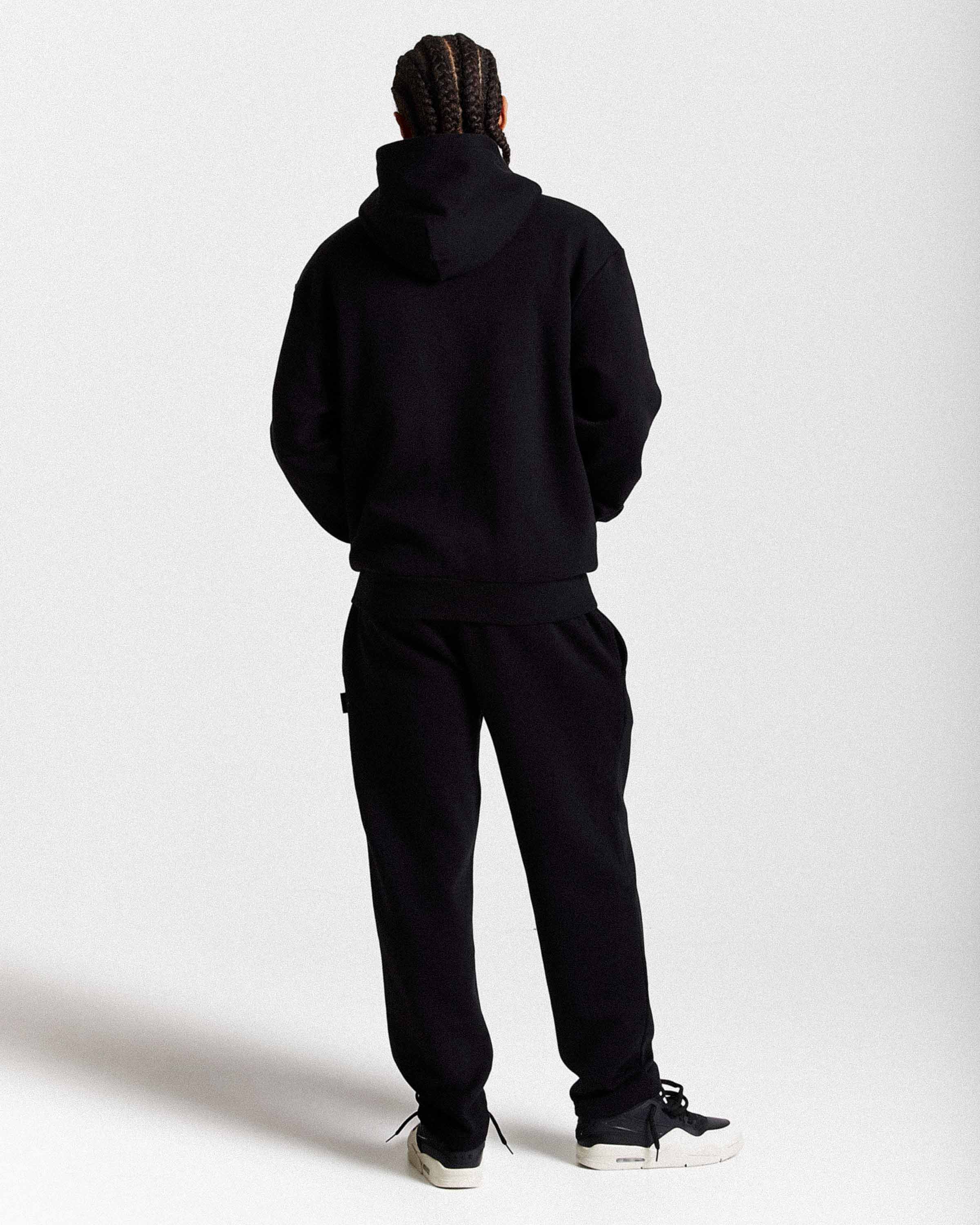 Felpa con cappuccio oversize Captain - Nero/Bianco