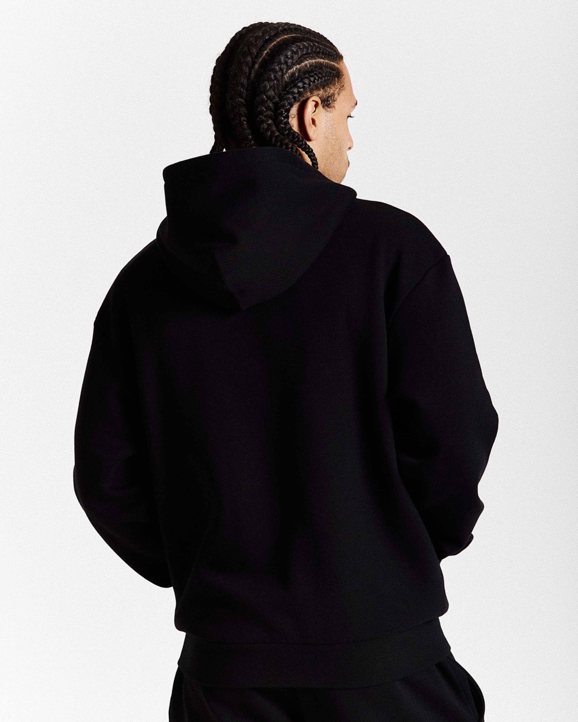 Felpa con cappuccio oversize Captain - Nero/Bianco
