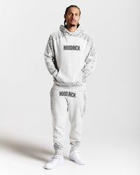 Pantaloni da jogging con motivo - Grigio chiaro/Nero