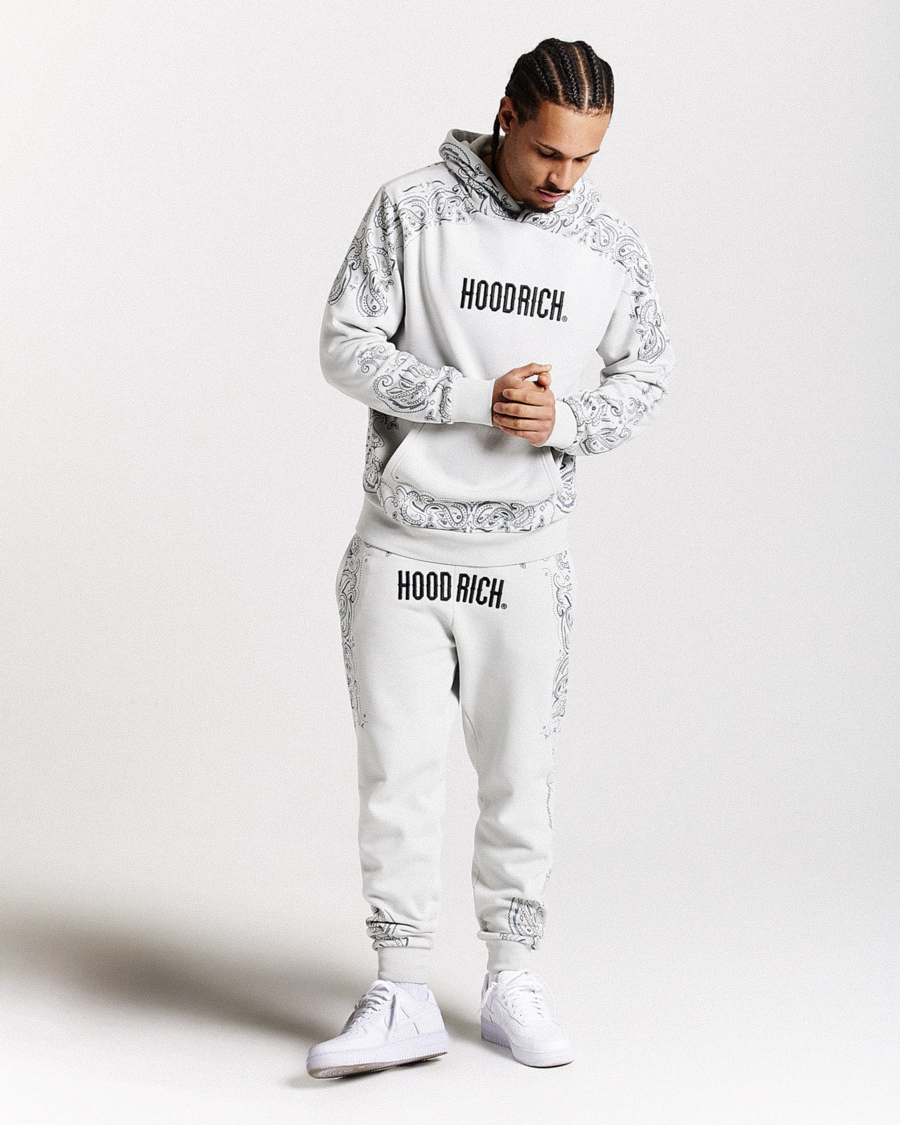 Motif Joggers - Light Grey/Black