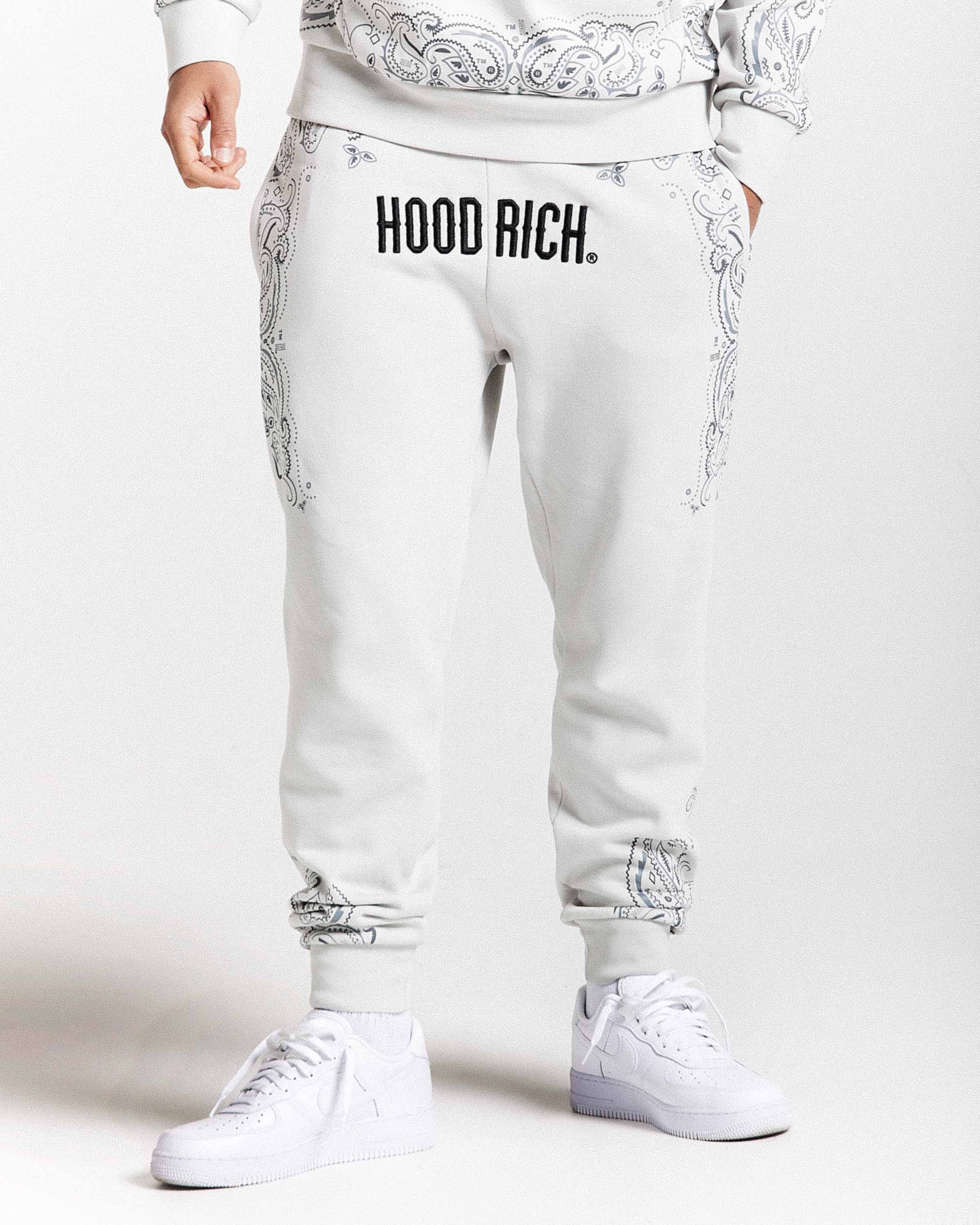 Pantaloni da jogging con motivo - Grigio chiaro/Nero