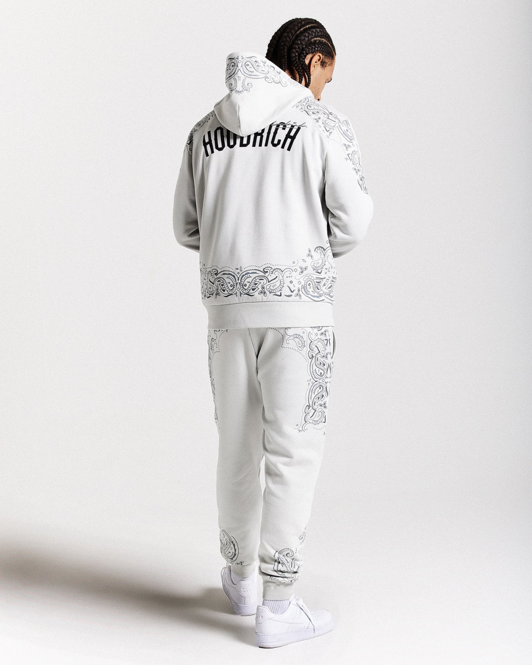 Motif Hoodie - Light Grey/Black