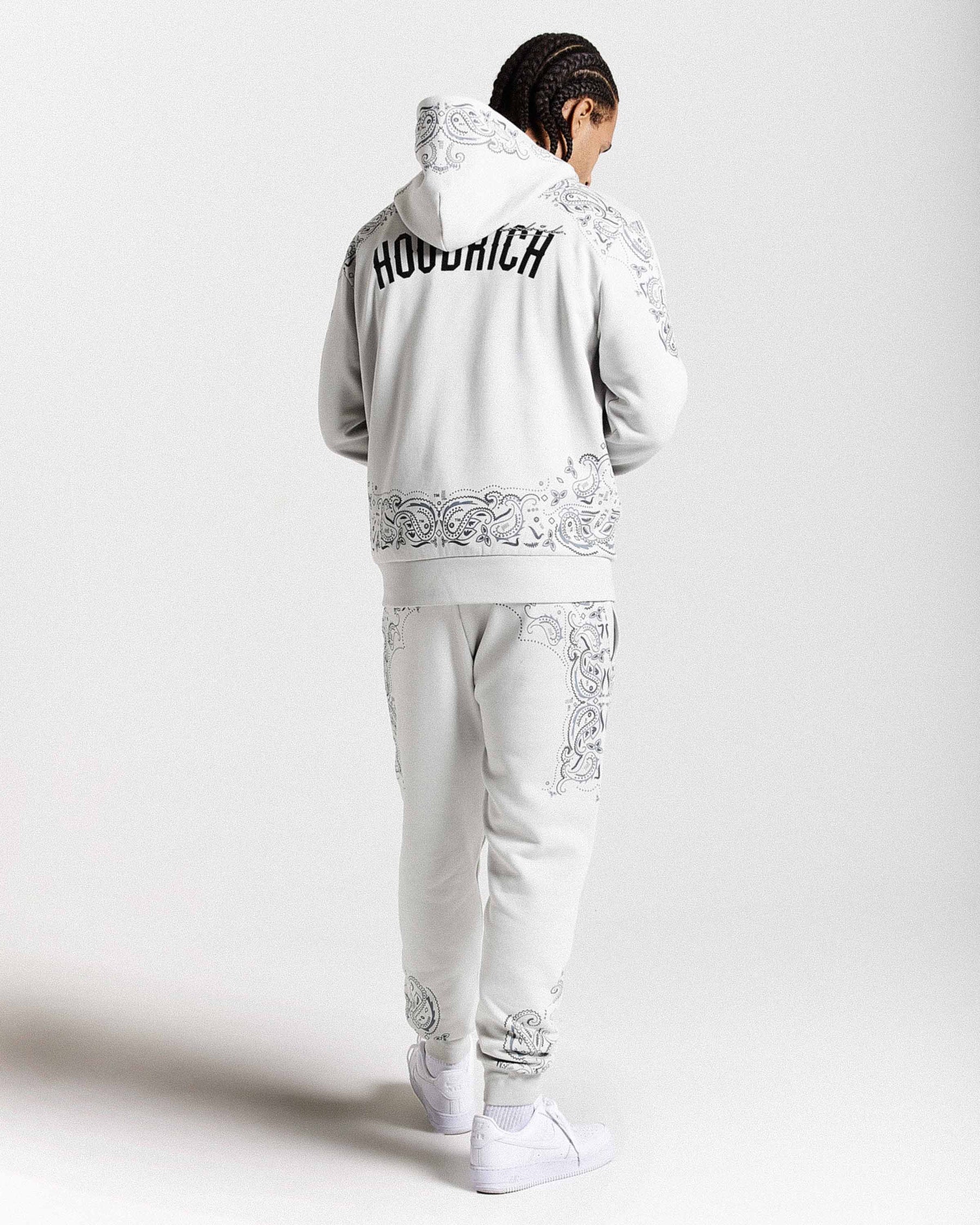 Pantaloni da jogging con motivo - Grigio chiaro/Nero