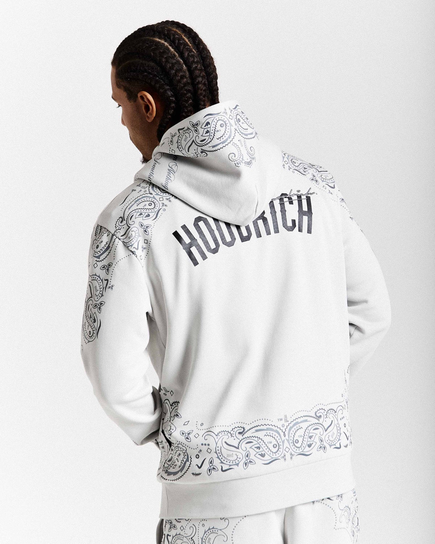 Felpa con cappuccio Motif - Grigio chiaro/Nero