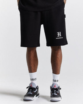 Chroma Waffle Oversized Shorts - Black/White