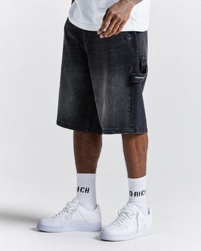 H Galaxy Denim Shorts - Black