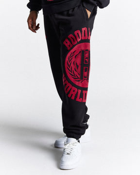 Frat Oversized Jogger - Black/Red