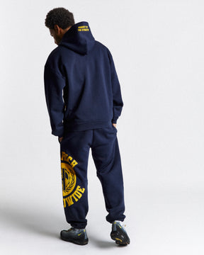 Frat Oversized Hoodie - Navy/Yellow/White