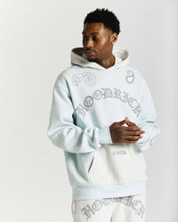 Felpa con cappuccio oversize Inkline - Grigio/bianco