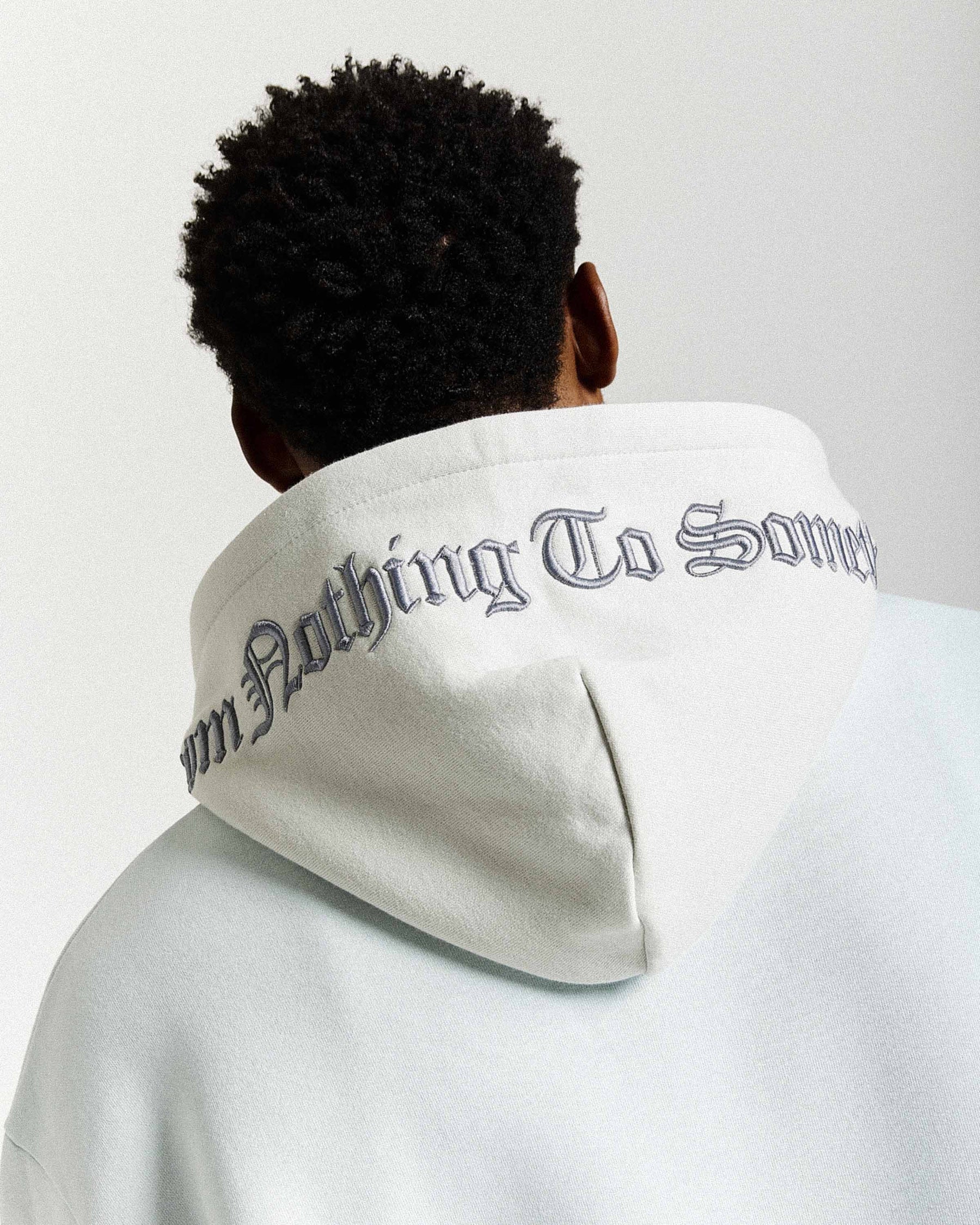 Felpa con cappuccio oversize Inkline - Grigio/bianco