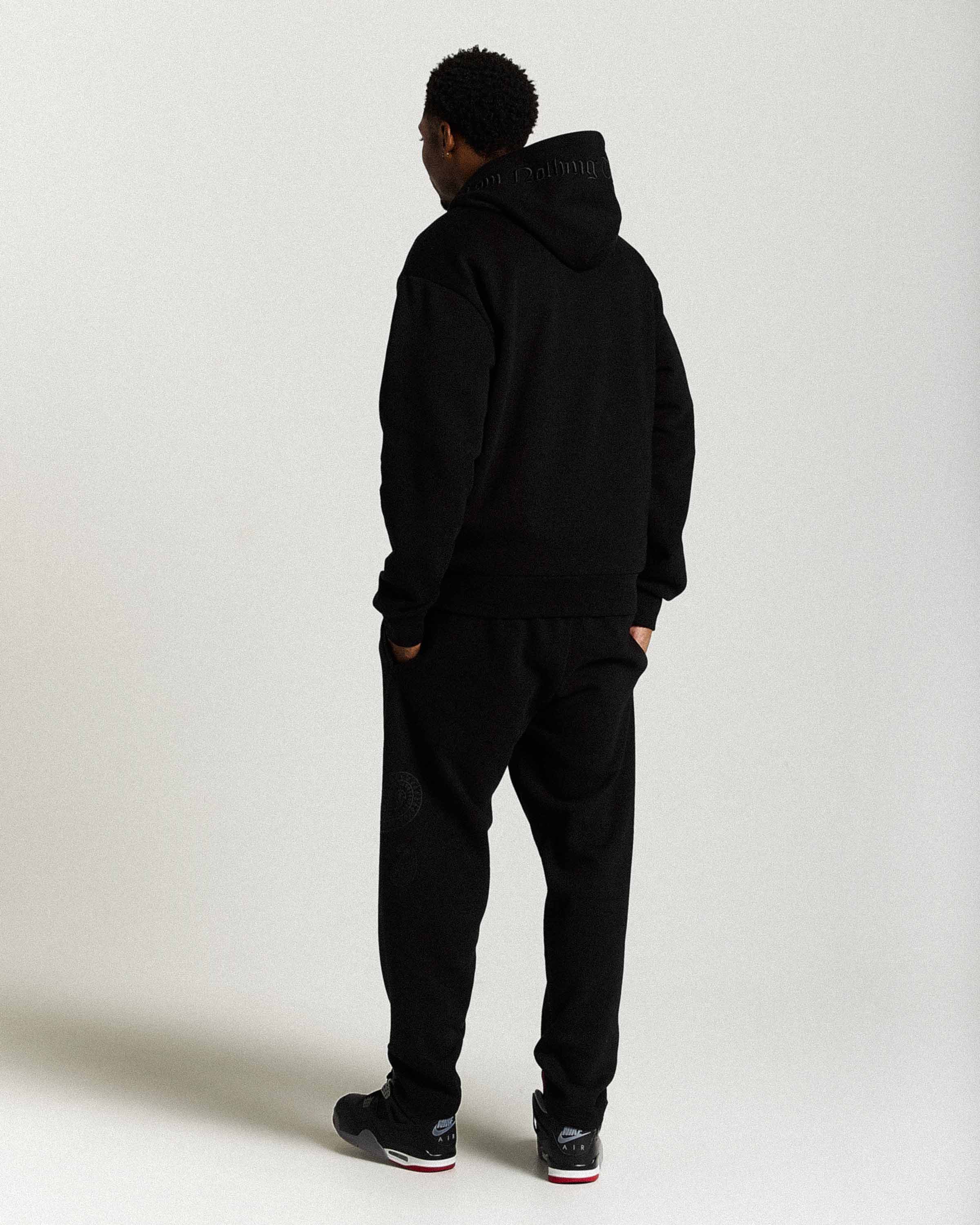 Felpa con cappuccio oversize Inkline con zip - Nera