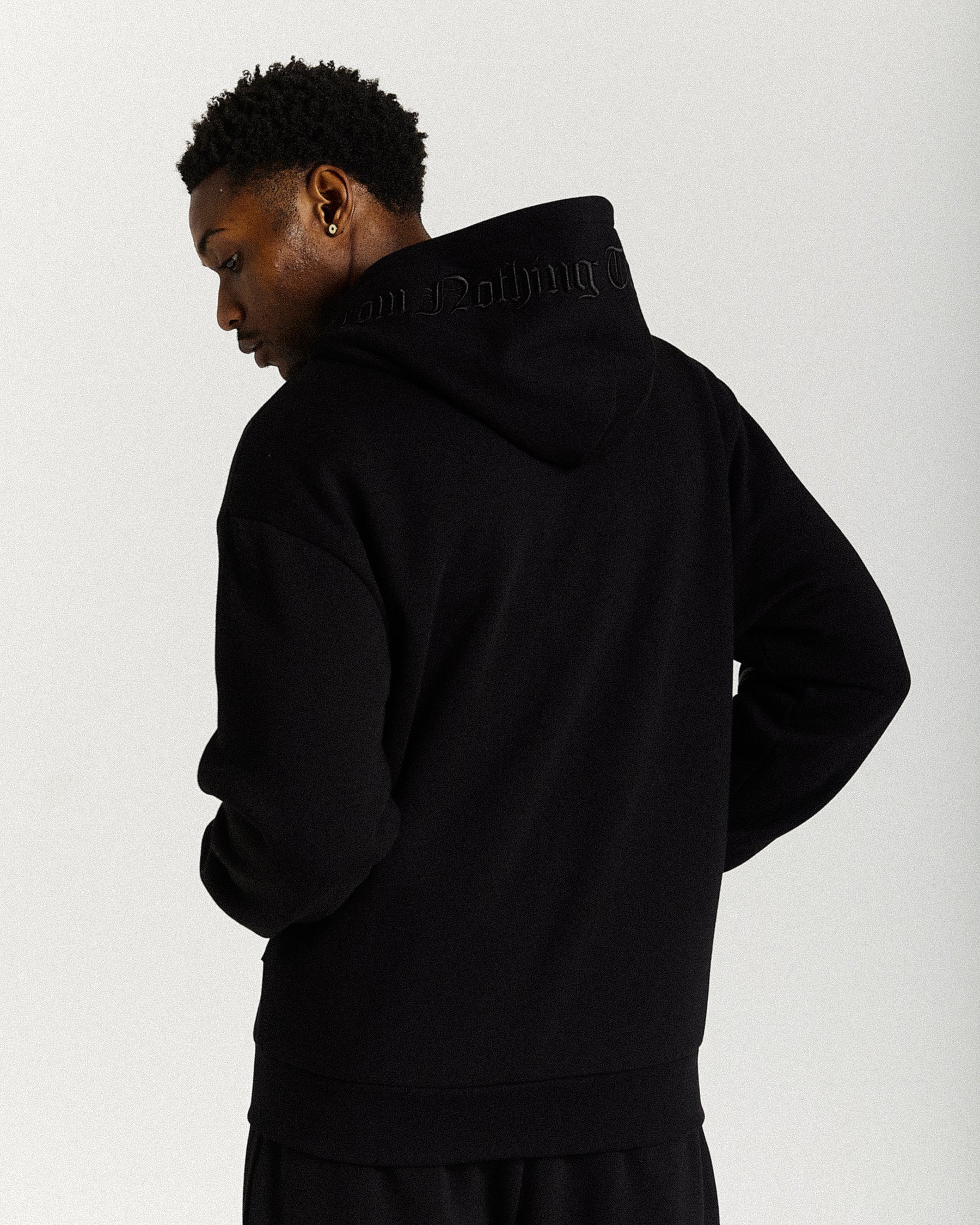 Inkline Oversized Zip Hoodie - Black