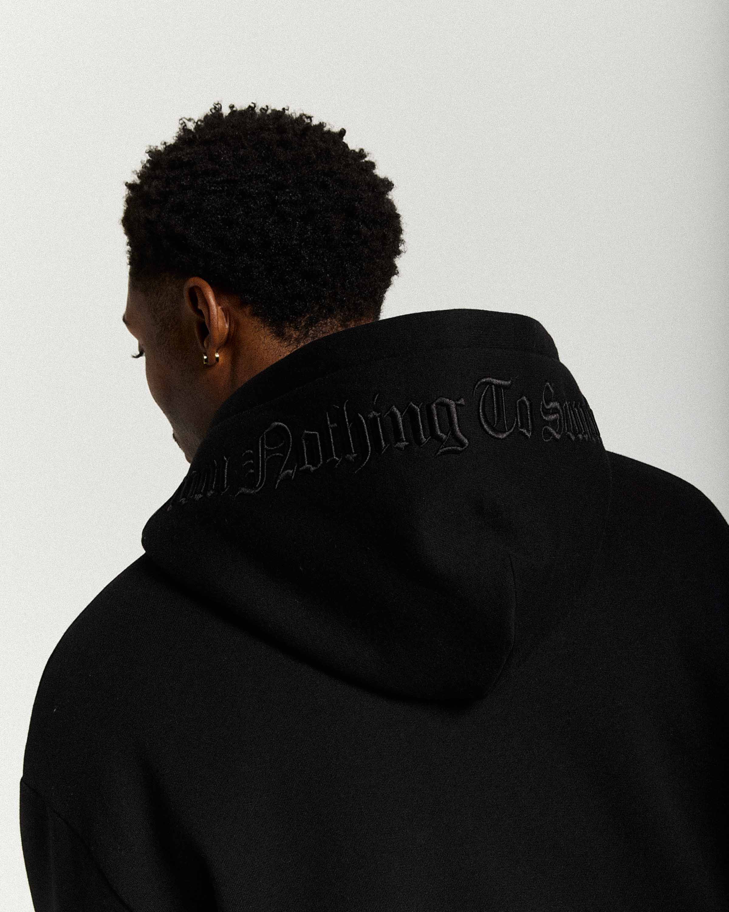 Felpa con cappuccio oversize Inkline con zip - Nera
