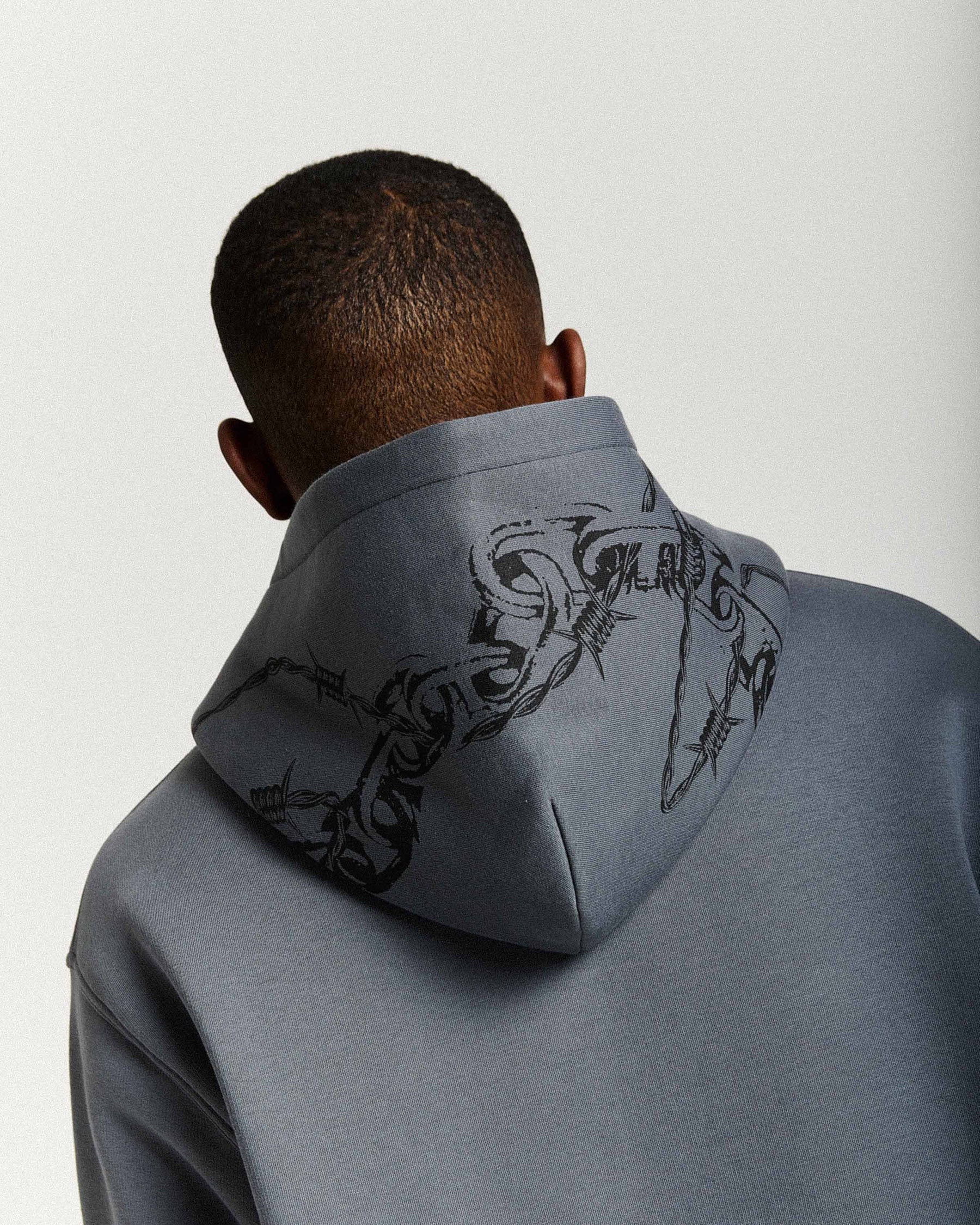 Felpa con cappuccio oversize Guepard - Grigio/Nero/Bianco