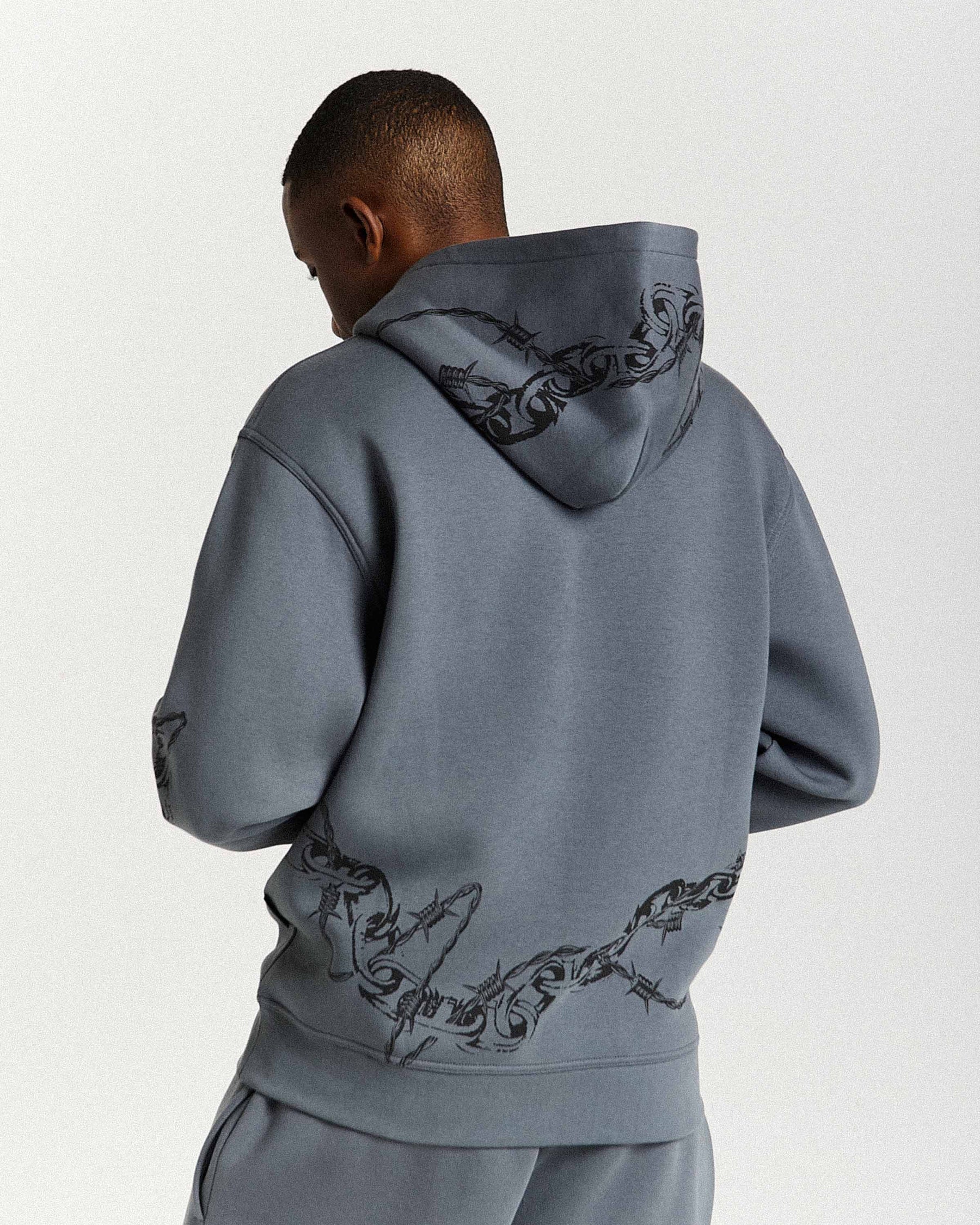 Felpa con cappuccio oversize Guepard - Grigio/Nero/Bianco