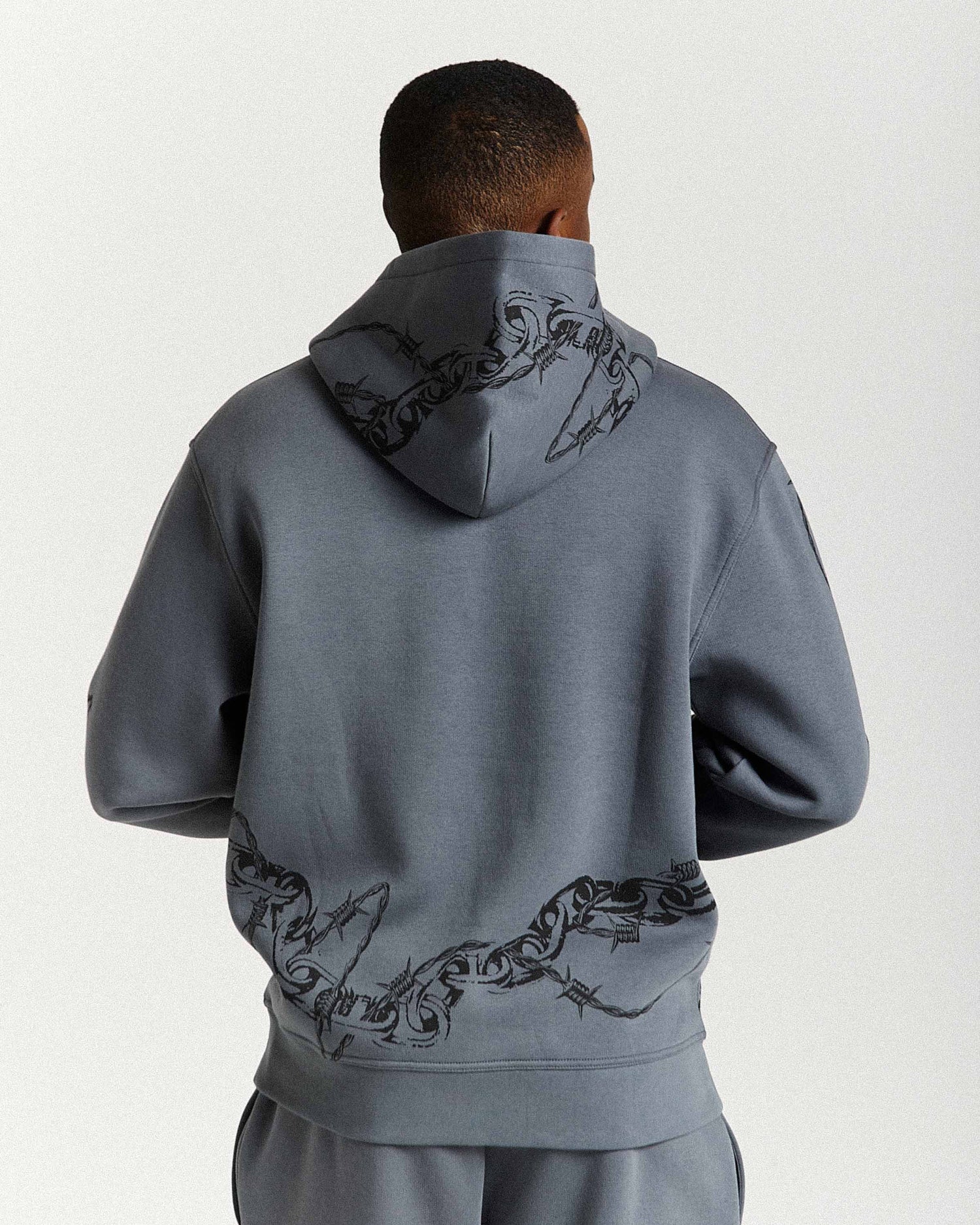 Felpa con cappuccio oversize Guepard - Grigio/Nero/Bianco