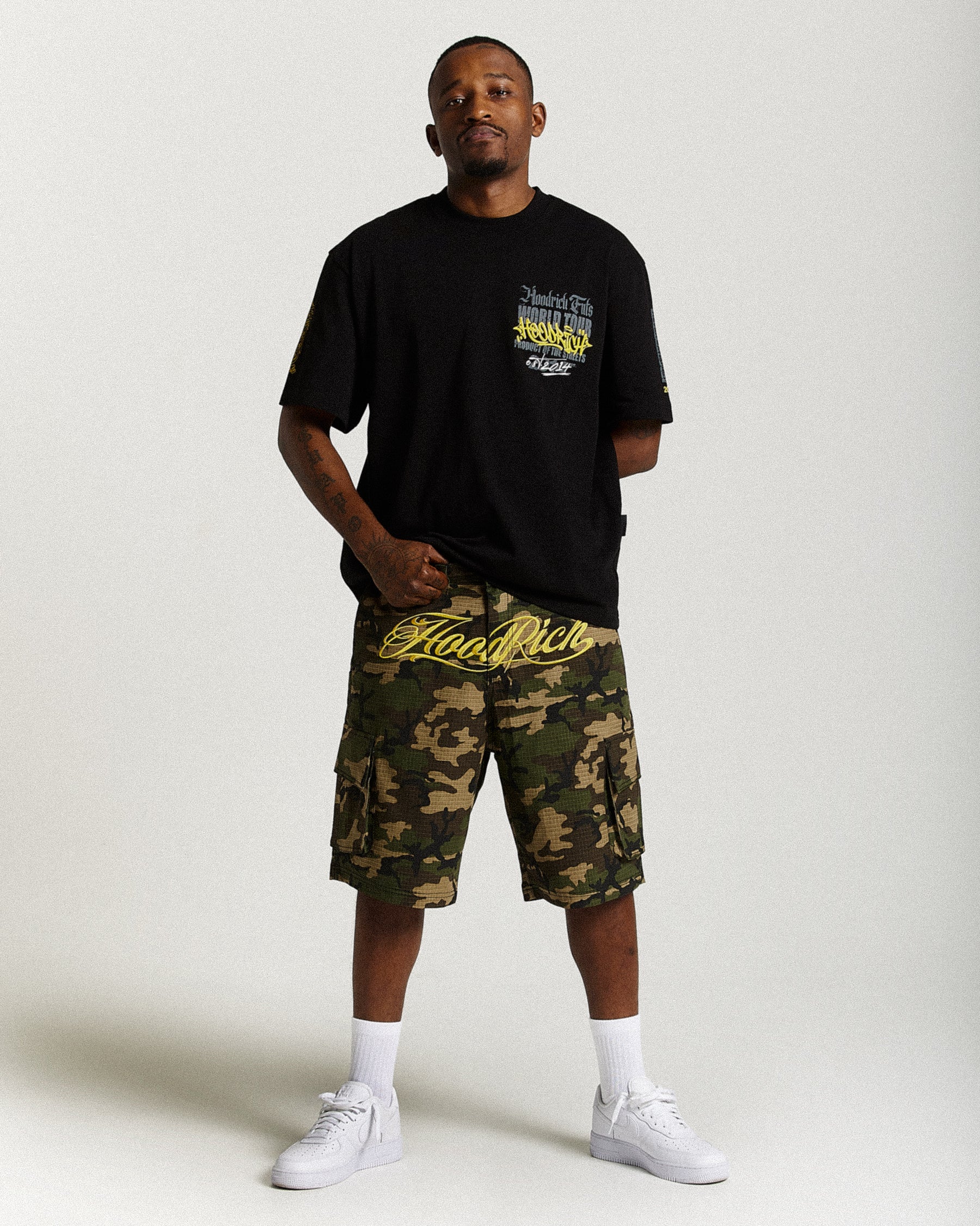 Dustral Cargo Shorts - Camo/Yellow