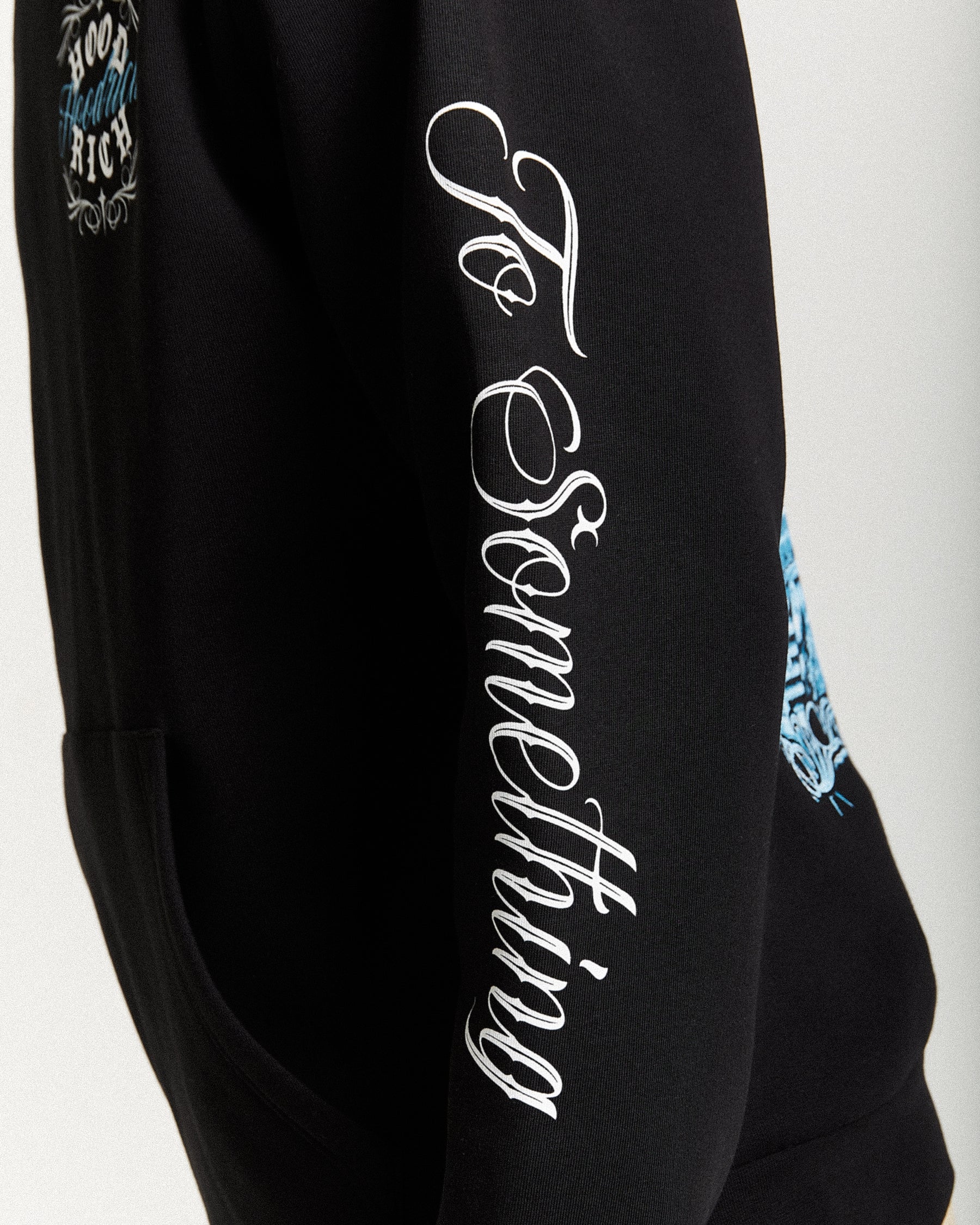 Rito Oversized Hoodie - Black/White/Blue