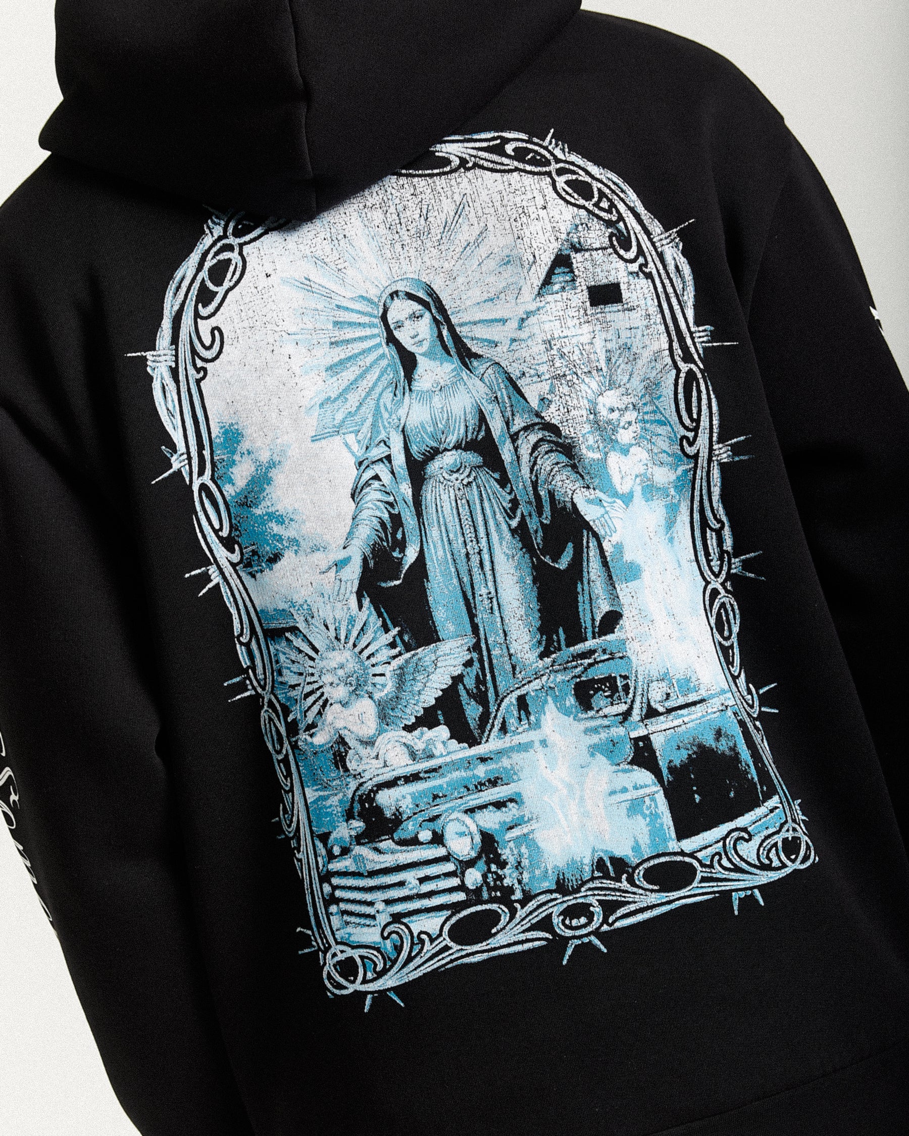 Rito Oversized Hoodie - Black/White/Blue