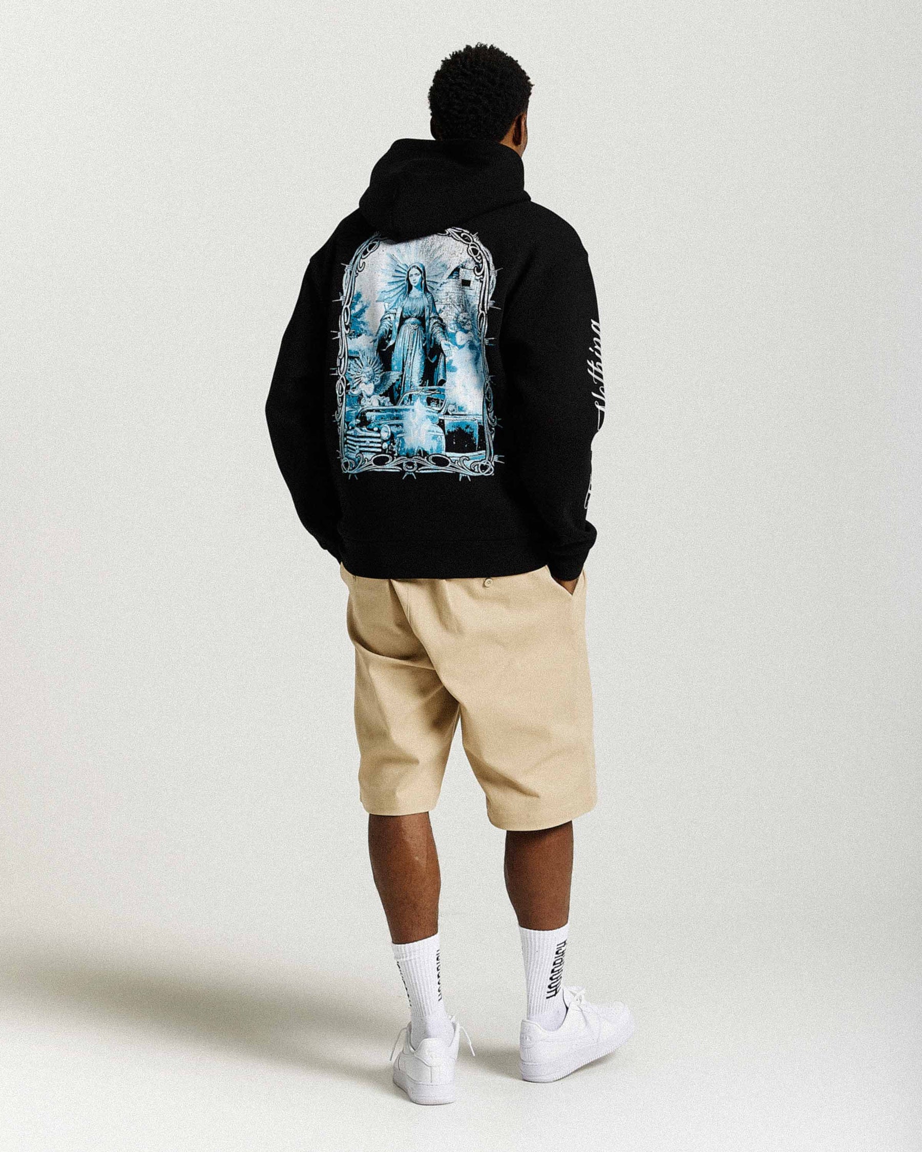 Felpa con cappuccio oversize Rito - Nero/Bianco/Blu