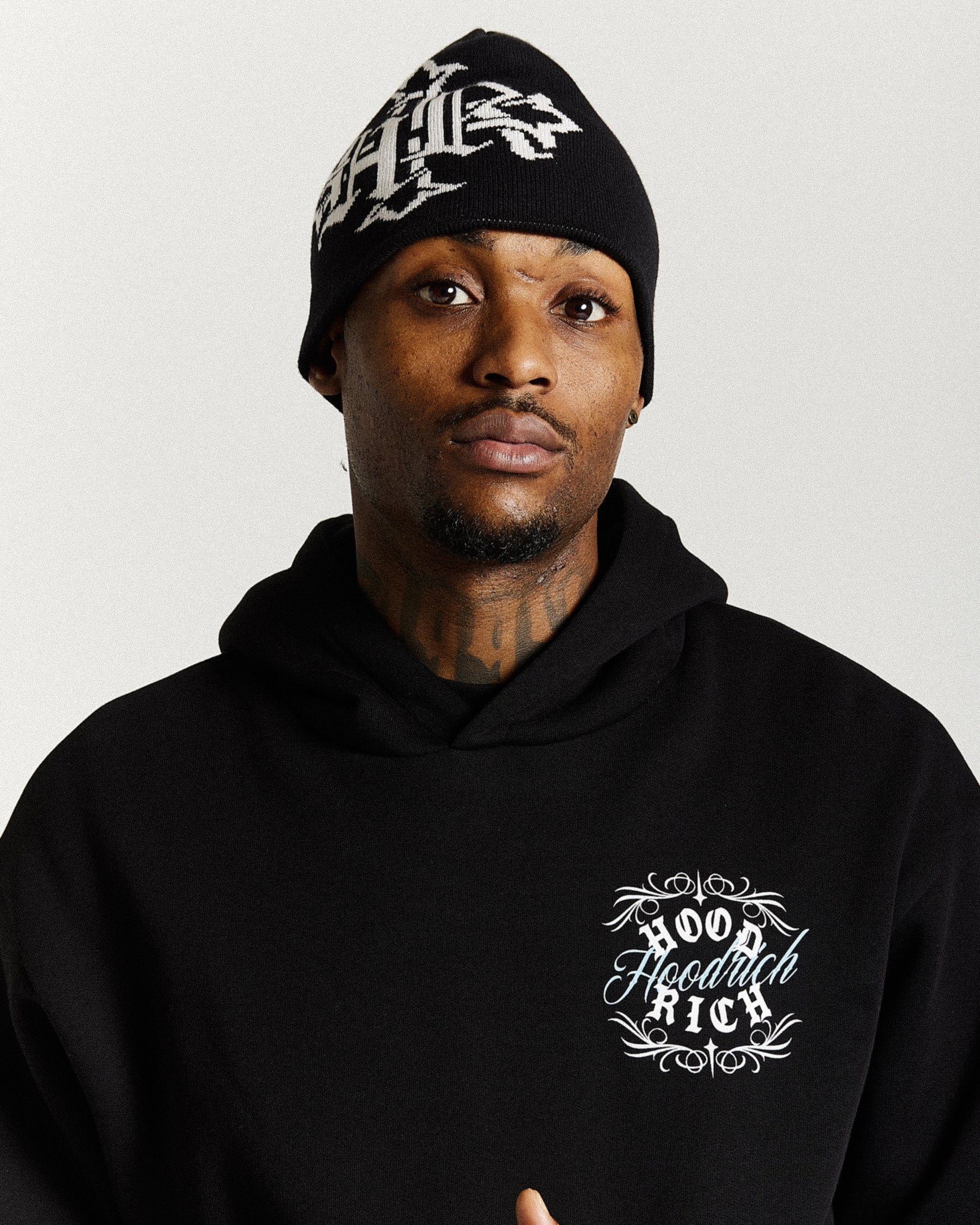 Virtux Skull Knit Beanie - Black/Grey