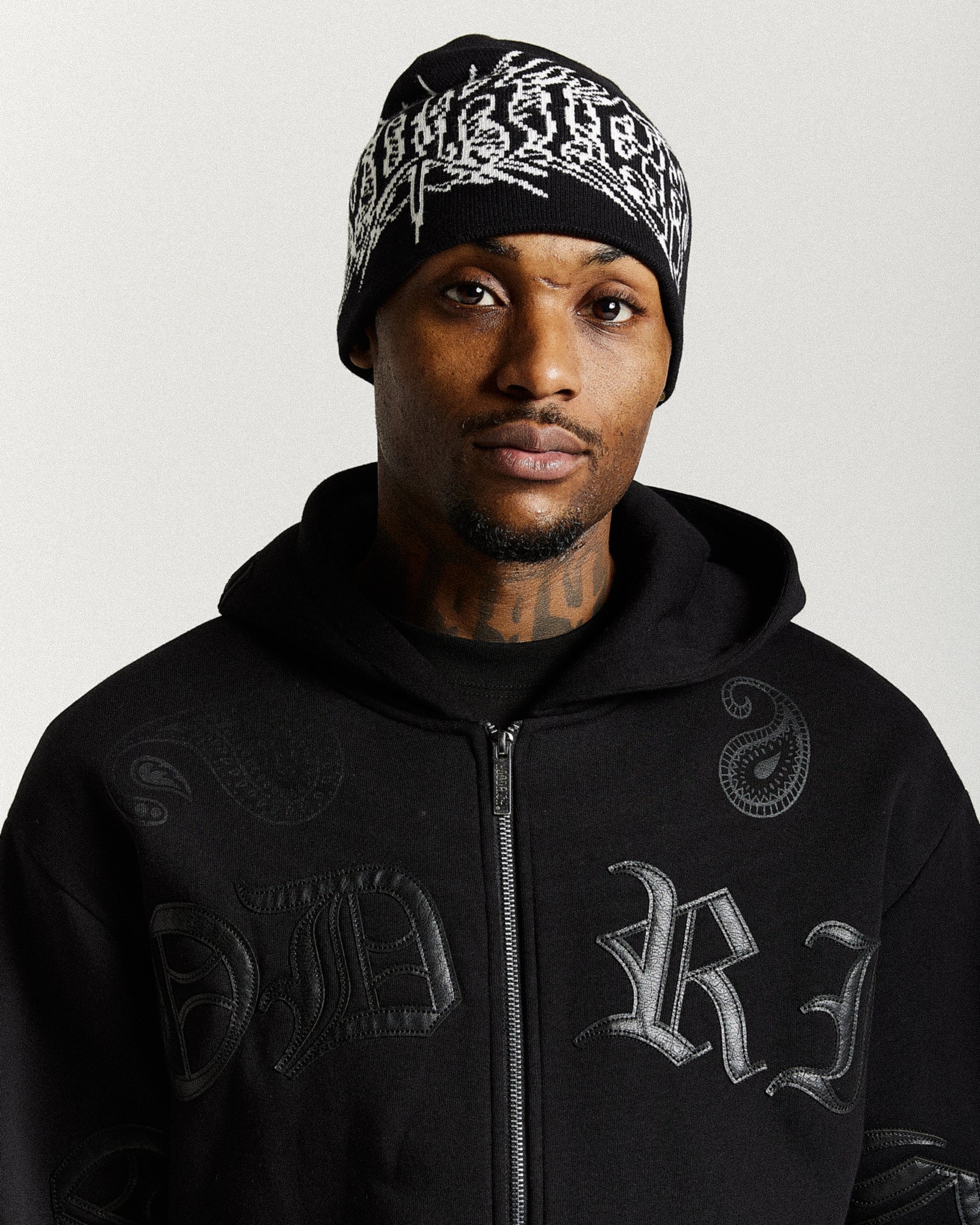 Berretto lavorato a maglia Spectral Fitted - Nero/Bianco