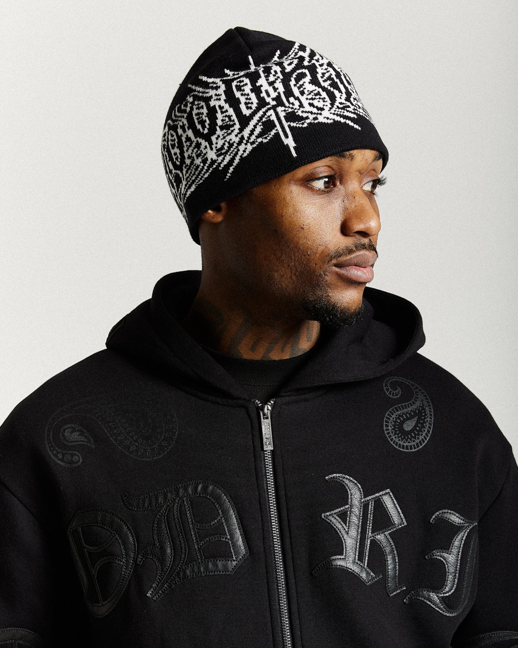 Berretto lavorato a maglia Spectral Fitted - Nero/Bianco