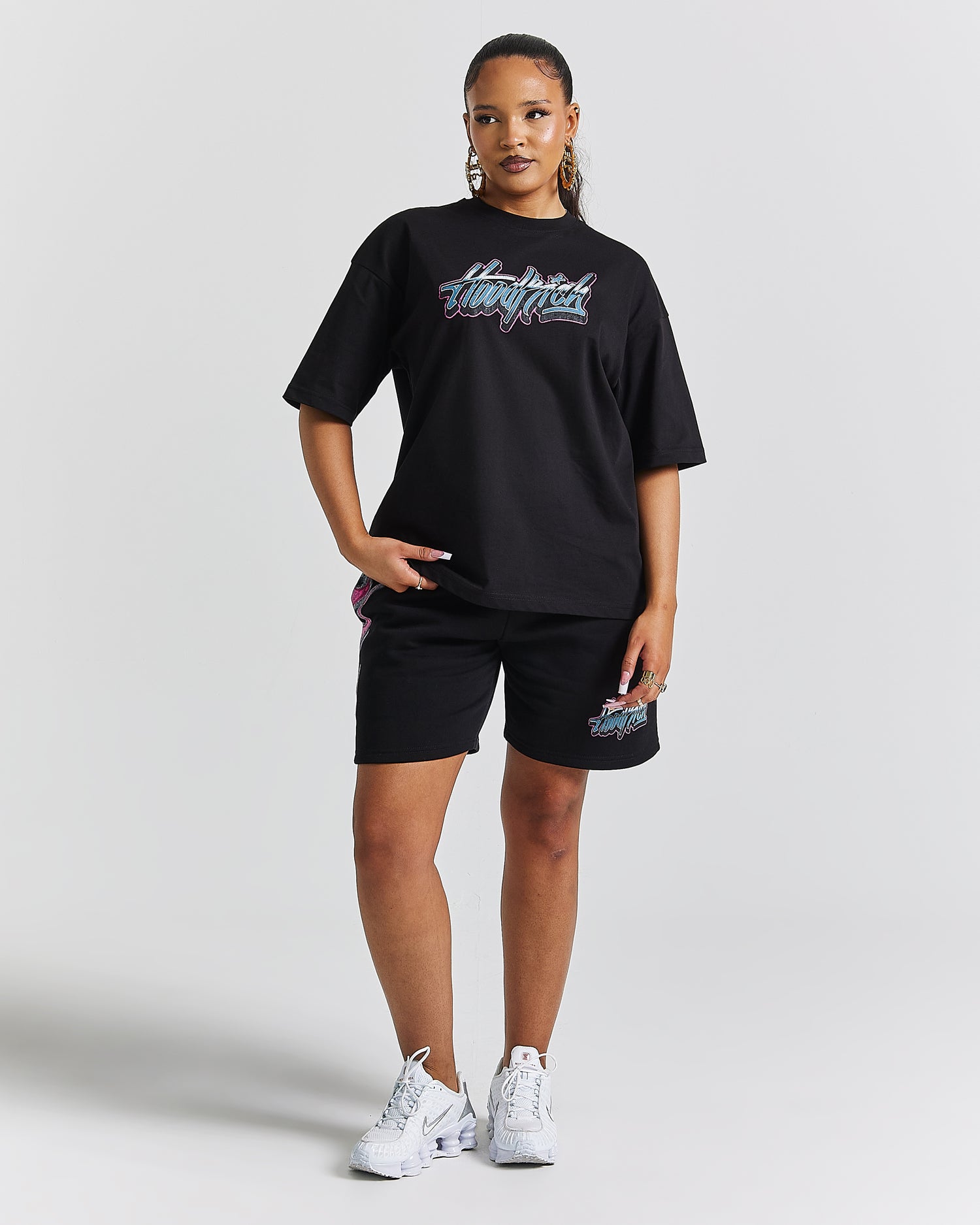 Erupt Sweatshorts - Black/Pinks