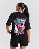 Erupt Oversized T-Shirt - Black/Pinks