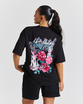 Erupt Oversized T-Shirt - Black/Pinks